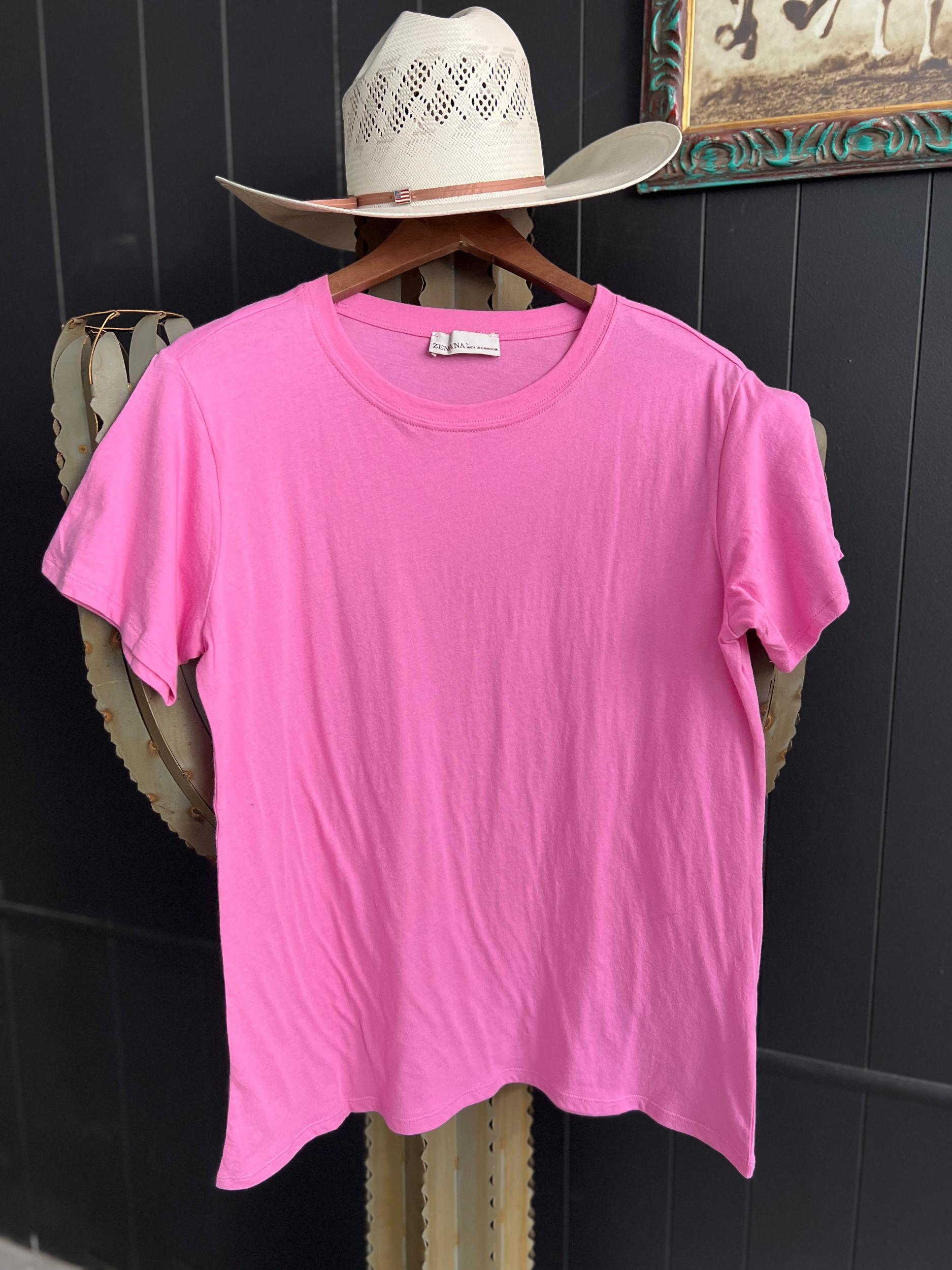 Zenana Cotton Boyfriend Round Neck Basic Tee Product Image