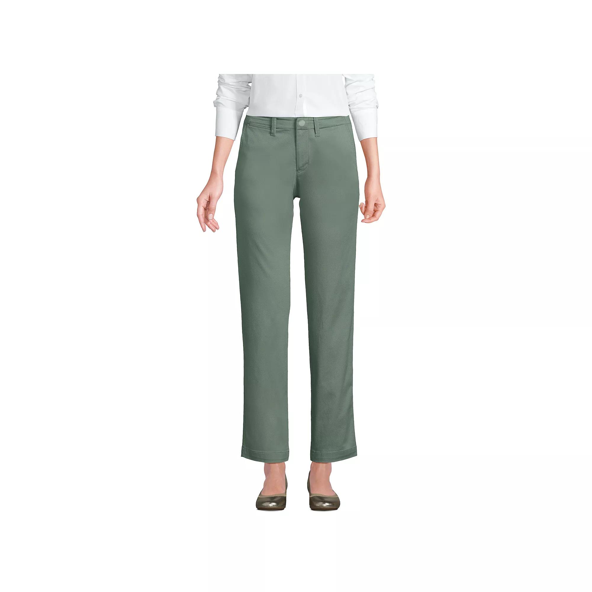 Women's Lands' End Mid Rise Classic Straight Leg Chino Ankle Pants,  Product Image