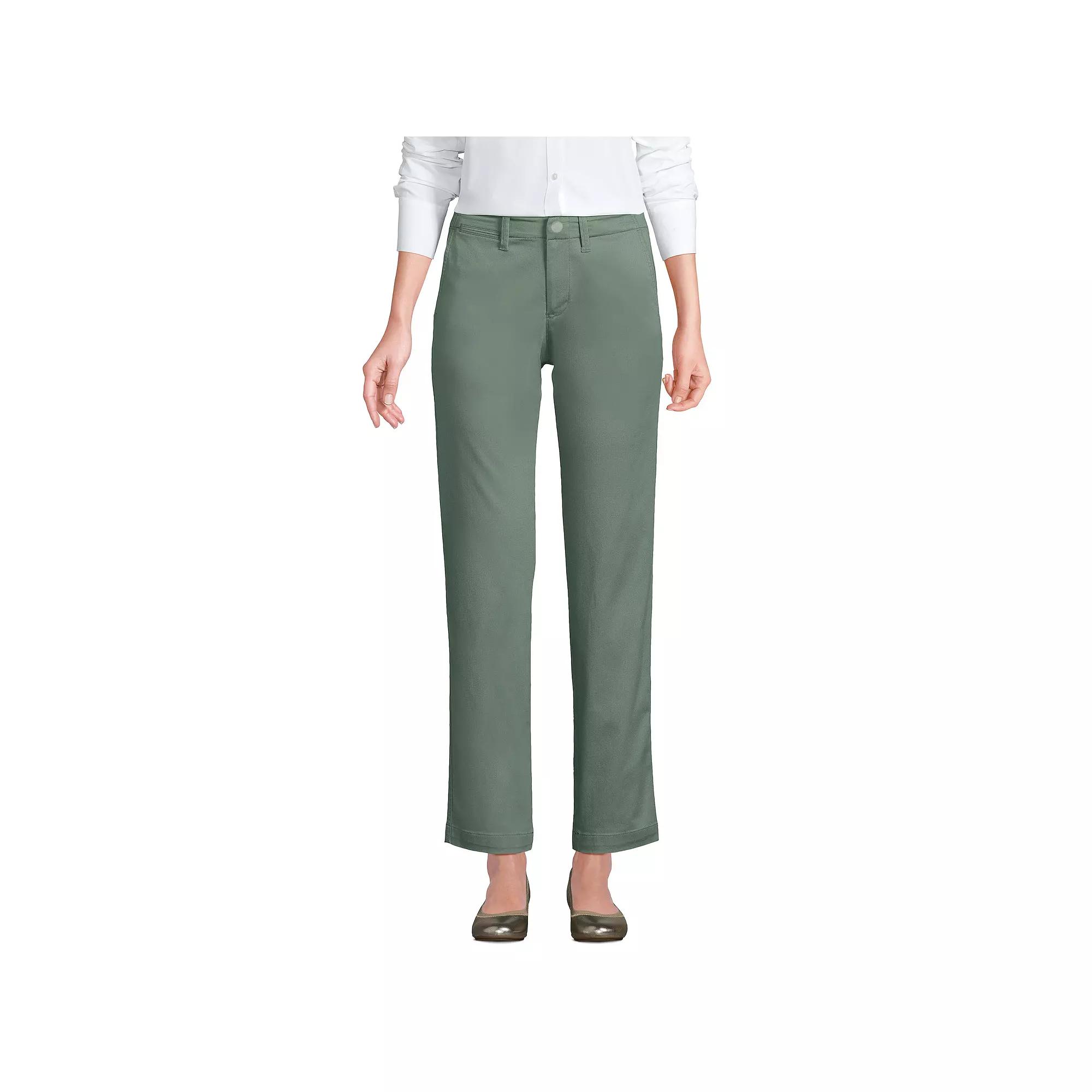 Women's Lands' End Mid Rise Classic Straight Leg Chino Ankle Pants,  Product Image