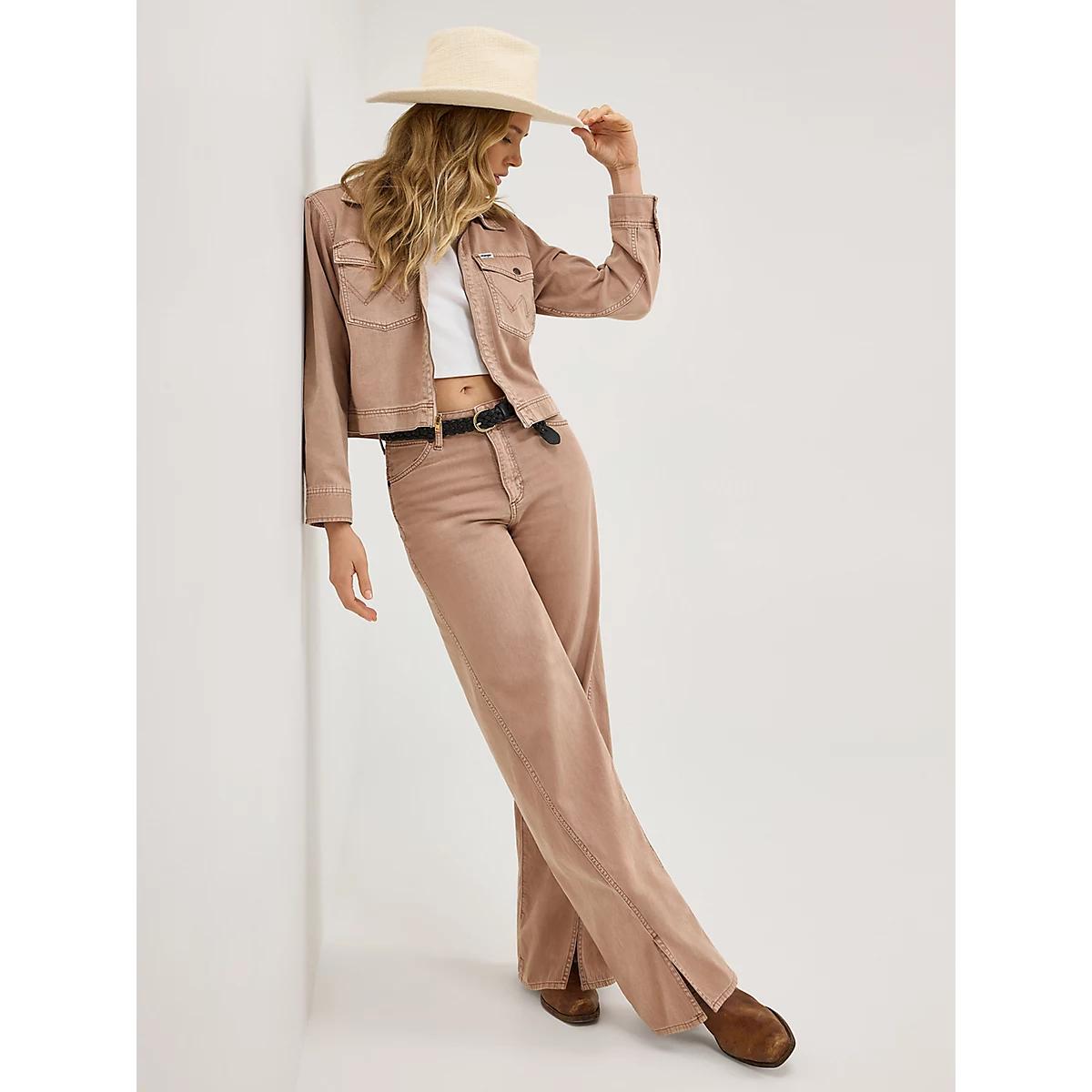 Women's Loose Spat Jean in Green Wash Product Image