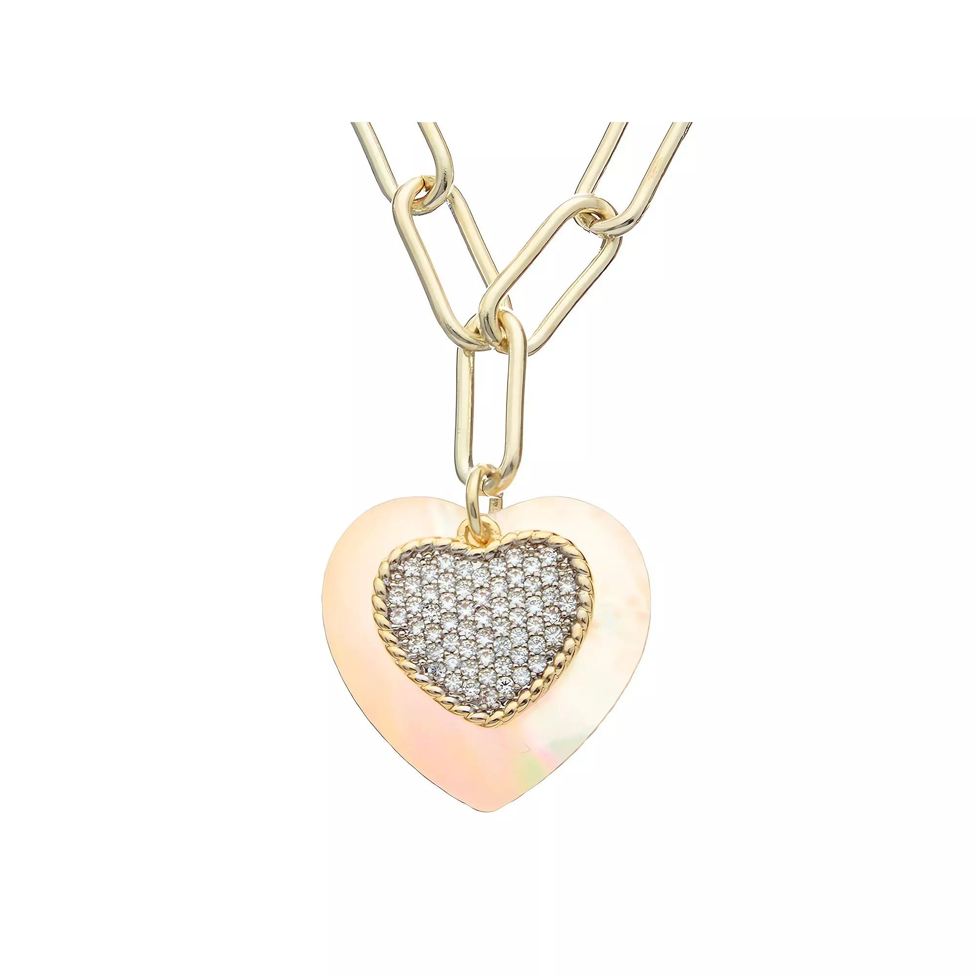 Juvell 18k Gold Plated Cubic Zirconia Necklace, Women's, Two Tone Product Image