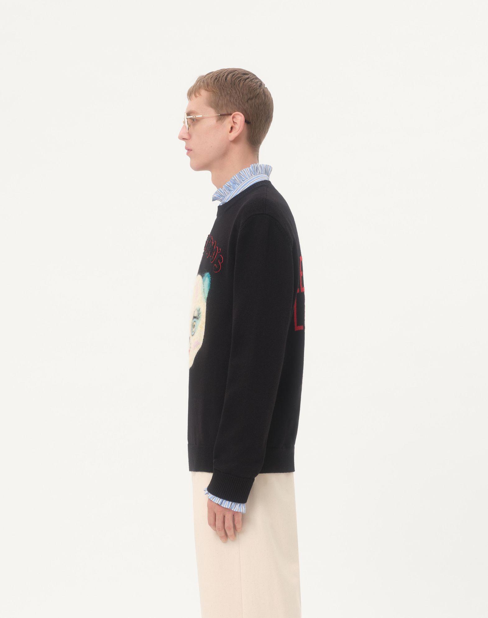 Wool And Cotton Sweater With Le Chat De La Maison Patch Product Image