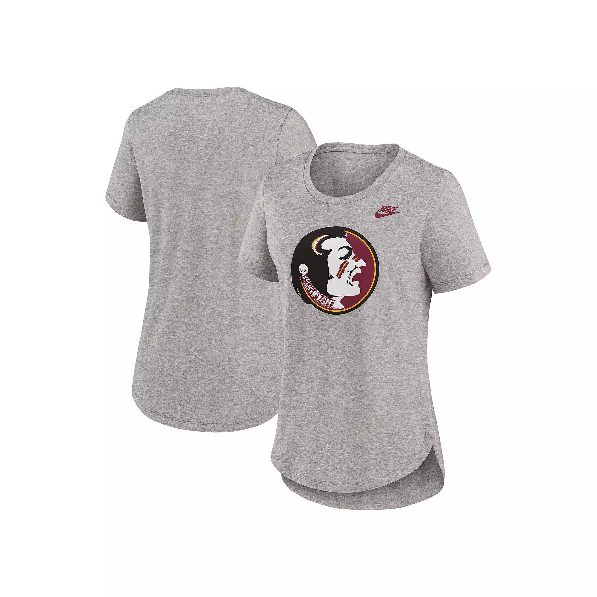 Women's Nike Heather Gray Florida State Seminoles Legacy Tri-Blend T-Shirt, Size: XL, Grey Product Image