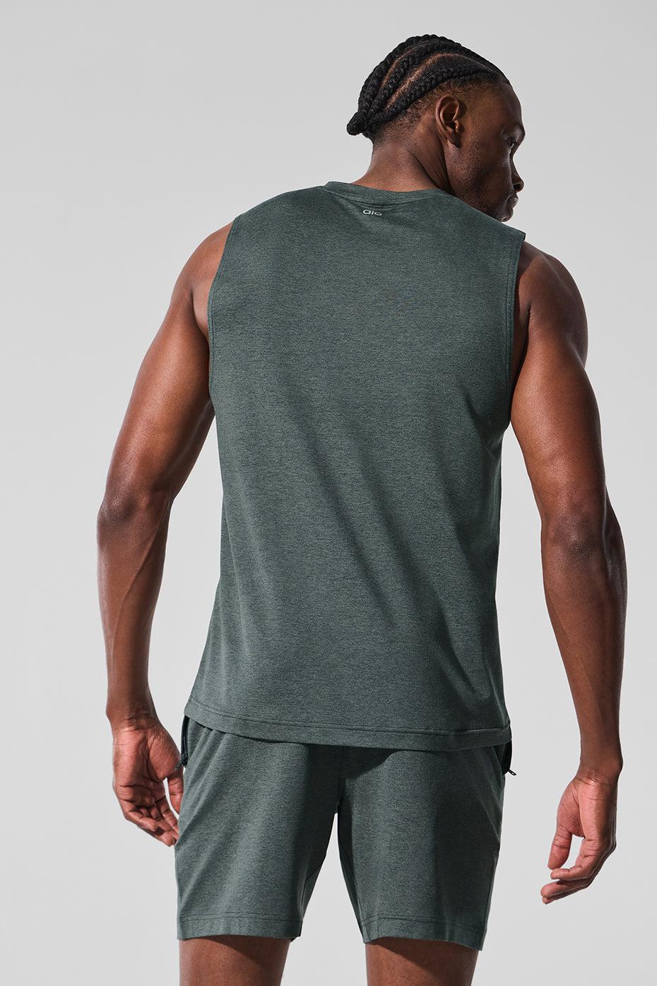 Conquer Muscle Tank - Charcoal Green Heather Product Image