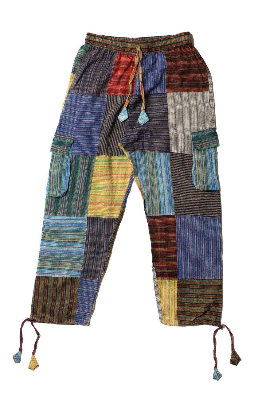 Striped Patchwork Cargo Pants Product Image