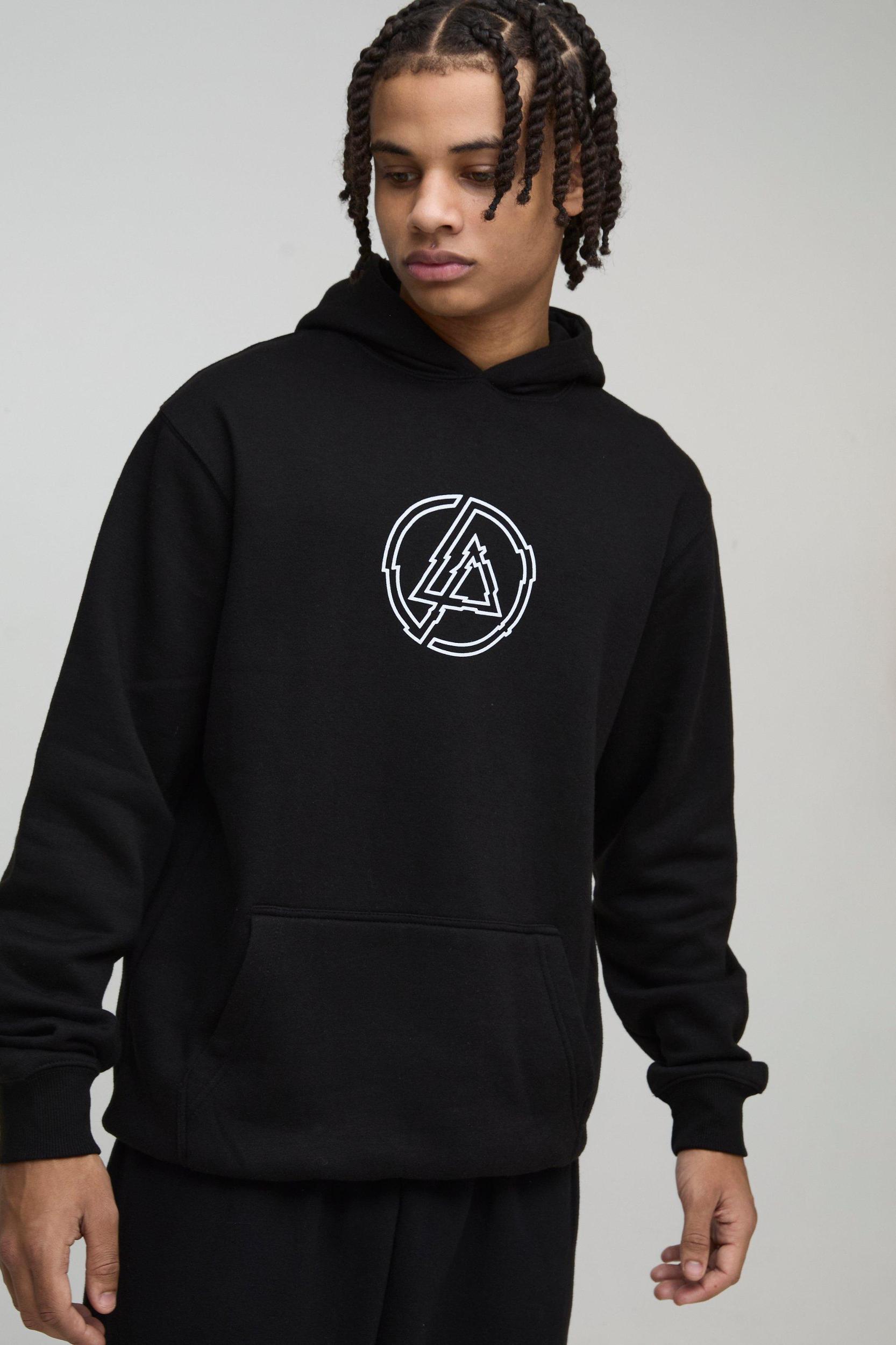 Oversized Linkin Park Band License Hoodie | boohooMAN USA Product Image
