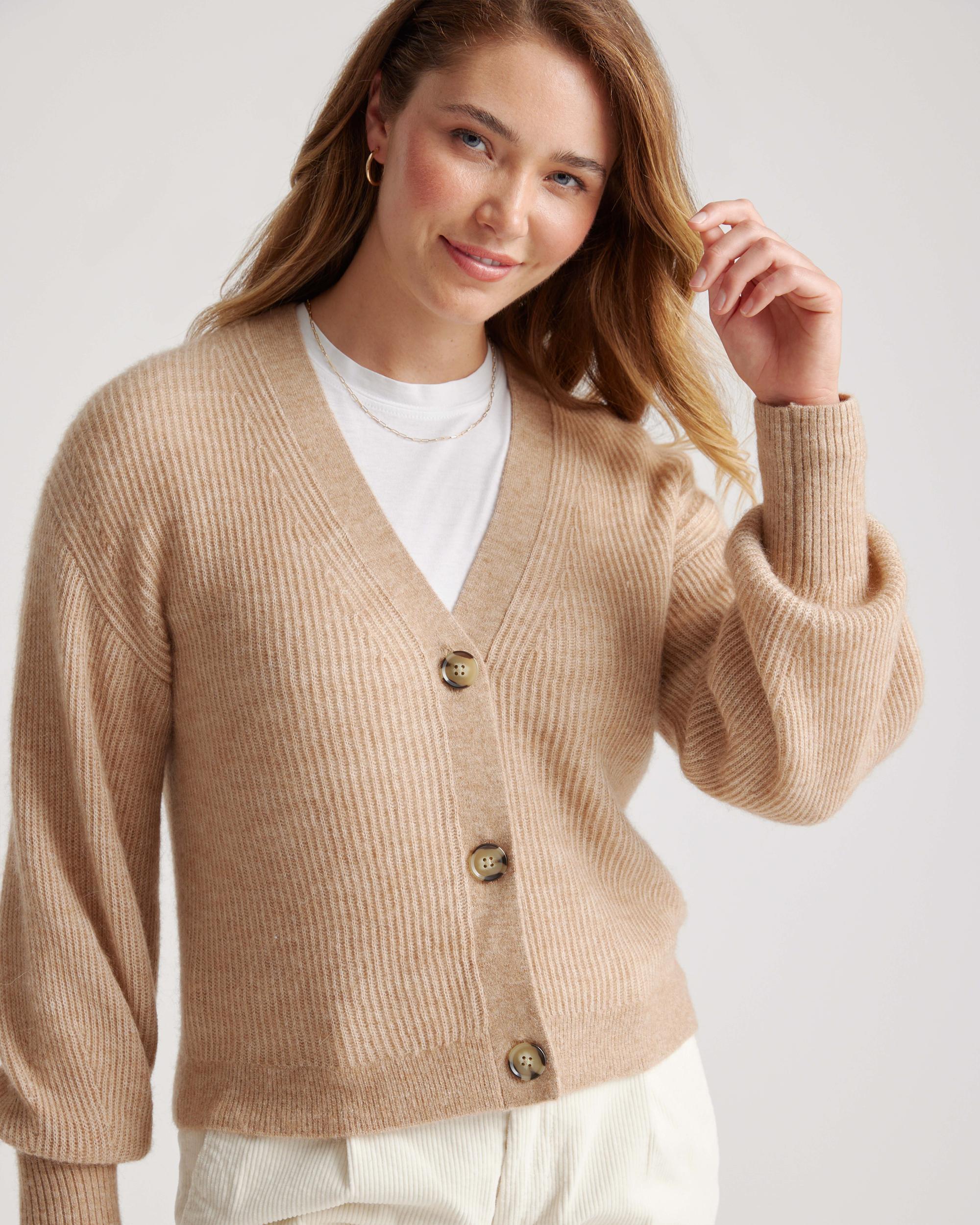 Quince | Women's Baby Alpaca-Wool Cropped Cardigan Sweater Product Image