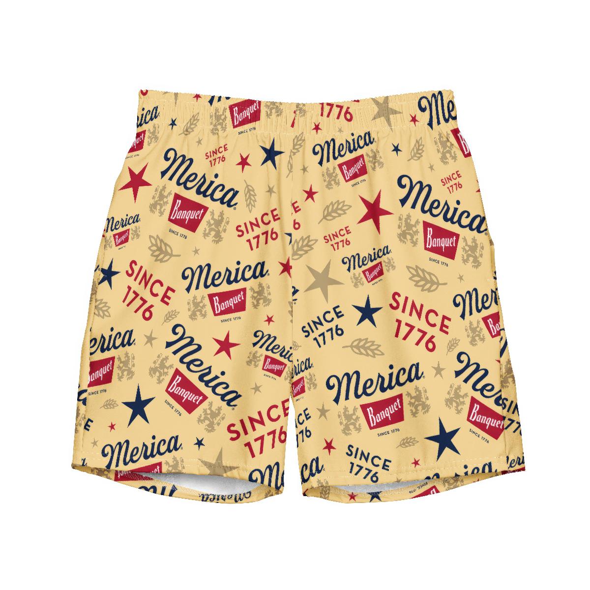 Merica Banquet Beer - Swim Trunks - T-Shirt Product Image