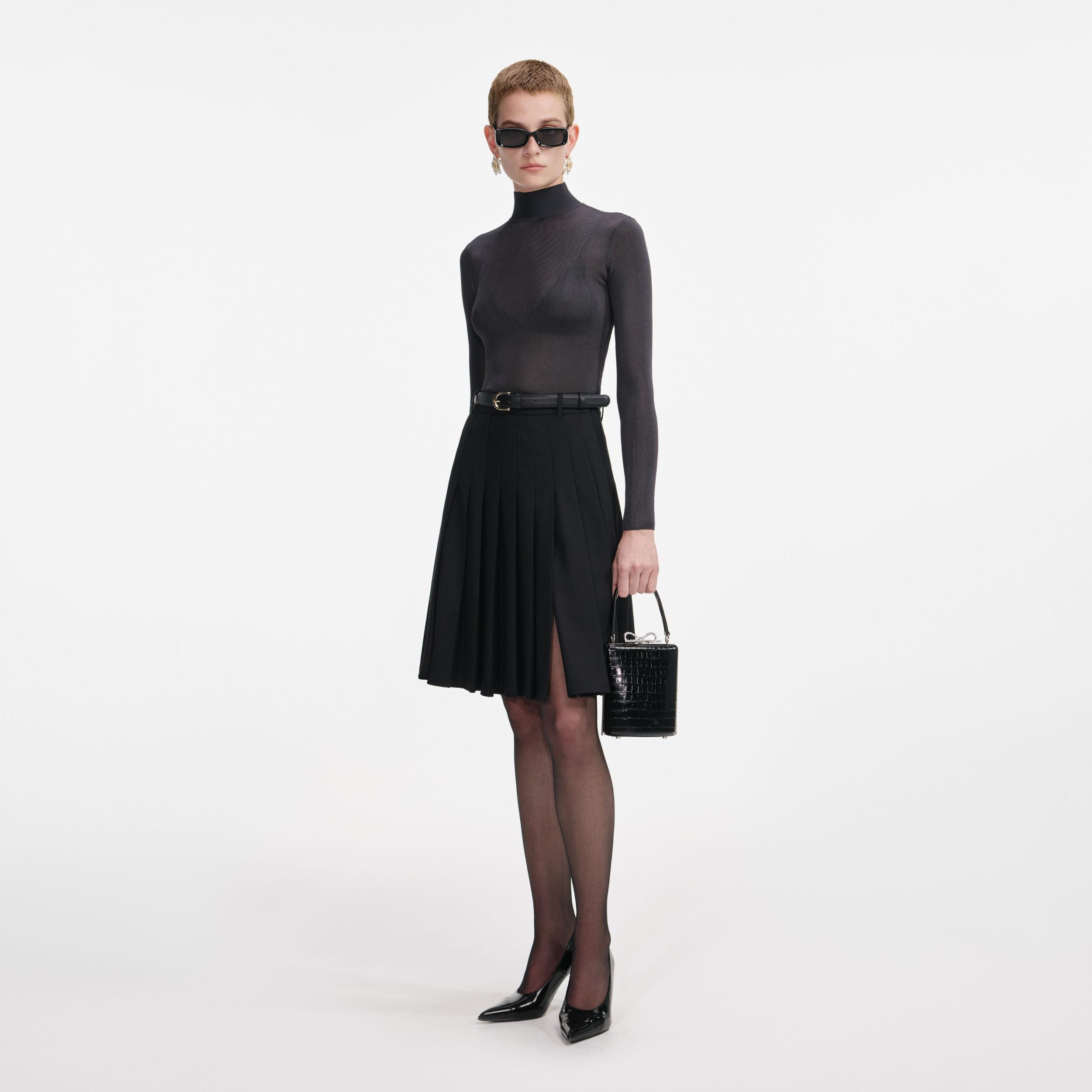 Grey Viscose Knit Top Product Image