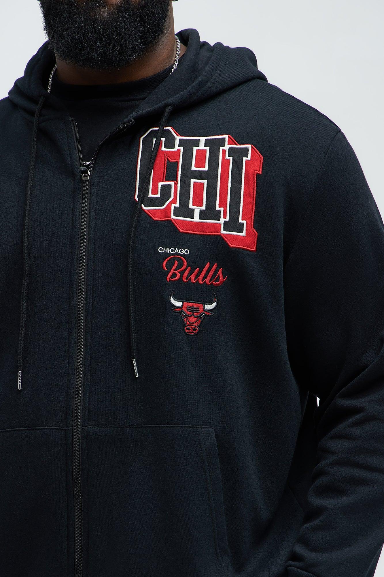 Bulls Bold Zip Up Hoodie - Black Male Product Image