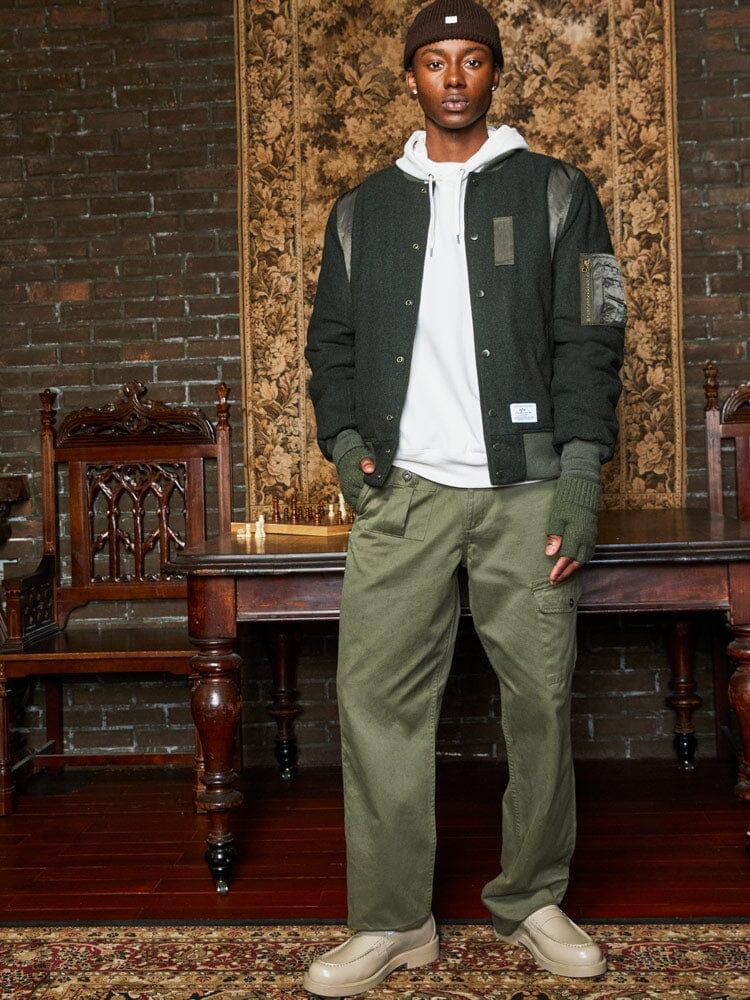 WOOL VARSITY BOMBER JACKET GEN II (OG-107 GREEN) Male Product Image