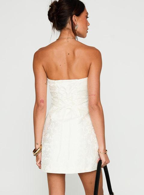 Heaven Sent Strapless Mini Dress White Product Image