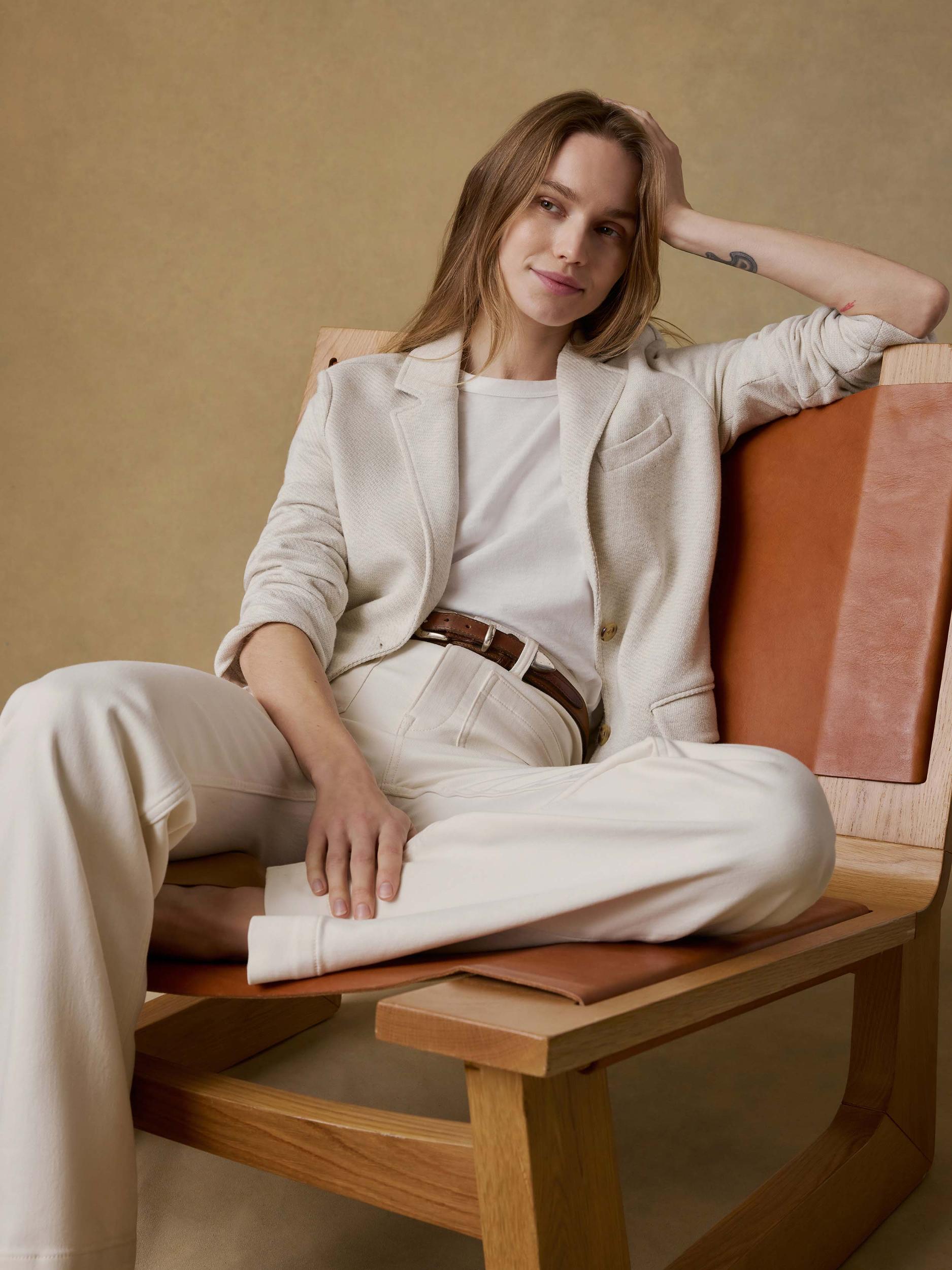 Inlet Knit Blazer - Light Oatmeal Melange Female Product Image