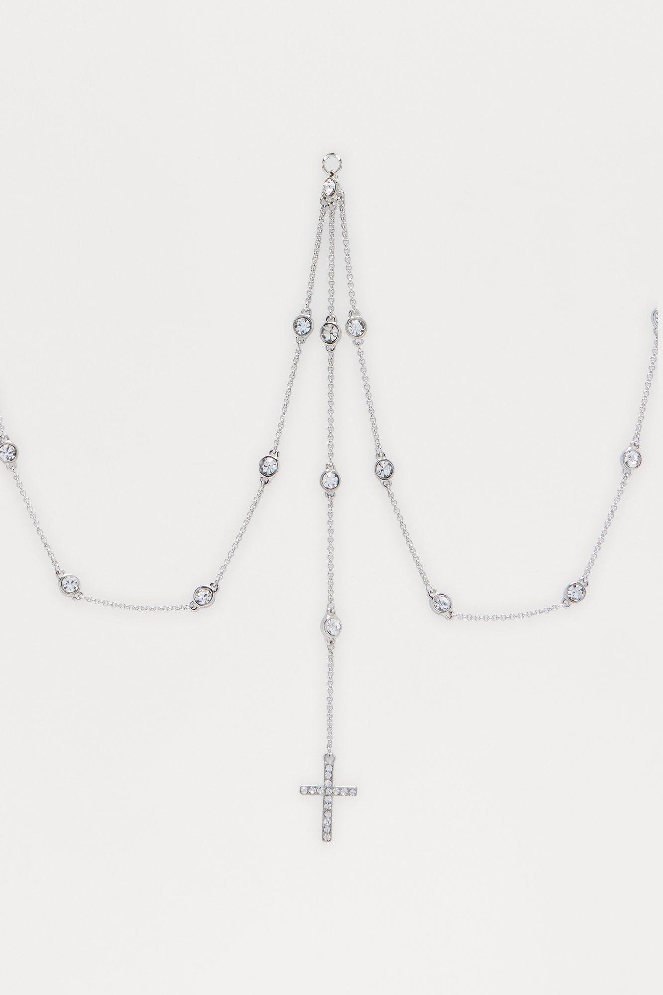 Cross The Line Thigh Chain - Silver Female Product Image