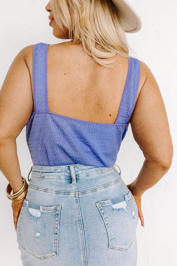 Life Of The Party Knit Bodysuit in Dark Periwinkle Curves Product Image