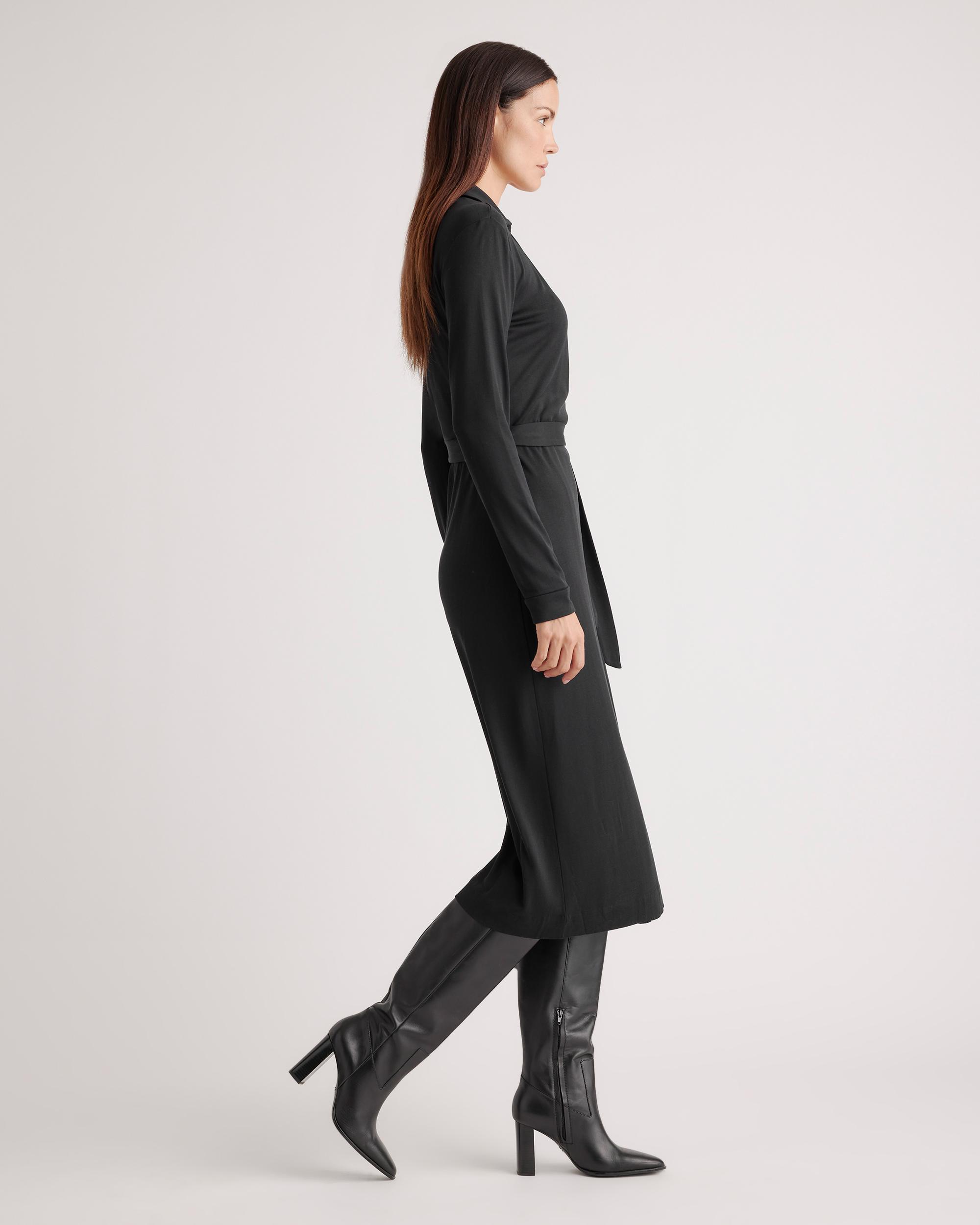 Quince | Women's 100% Silk Jersey Midi Wrap Dress Size XS Product Image