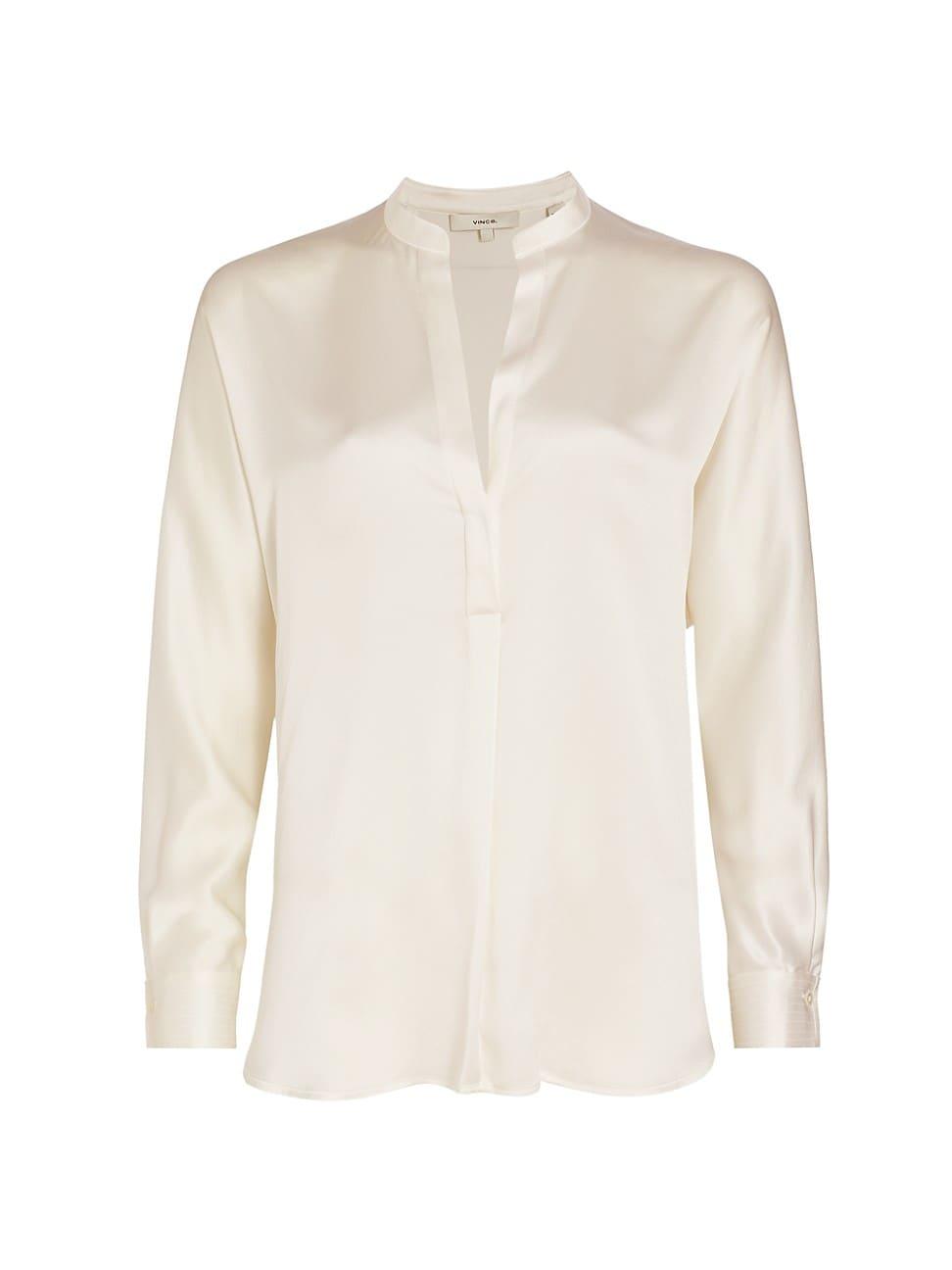 Womens Silk Long-Sleeve Blouse Product Image