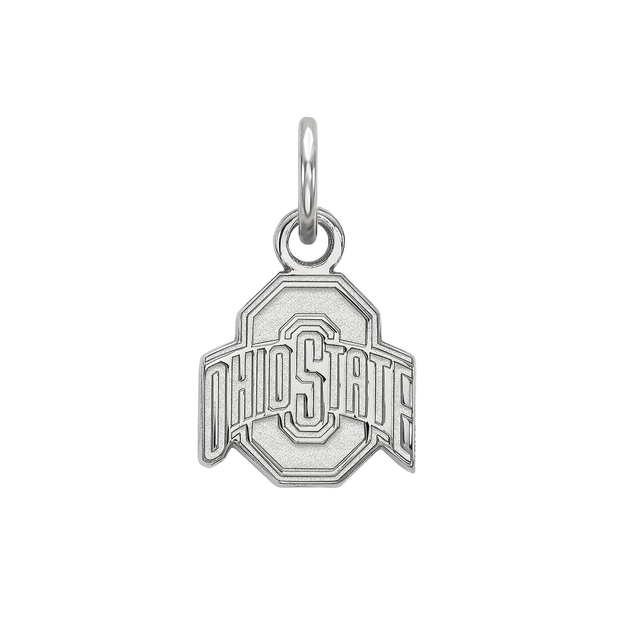 LogoArt Ohio State Buckeyes Sterling Silver Rhodium Plated XS Pendant, Women's, Size: 15 mm Product Image