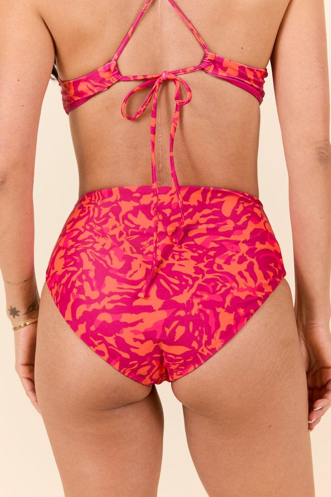 Tide Turner Pink Multi Print Reversible Bikini Bottoms Product Image