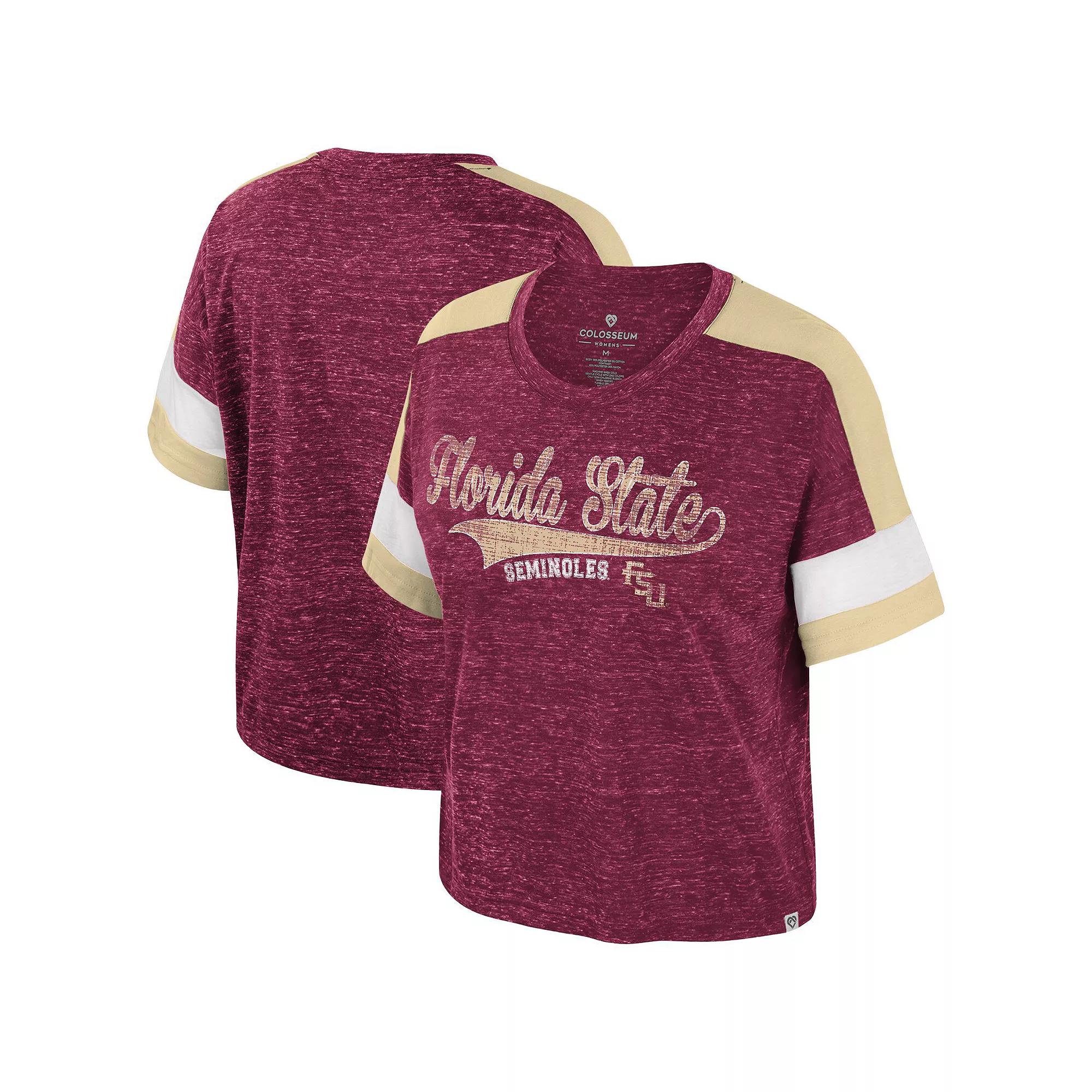 Women's Colosseum Garnet Florida State Seminoles Color Block Scoop Neck T-Shirt, Size: Large, Red Product Image