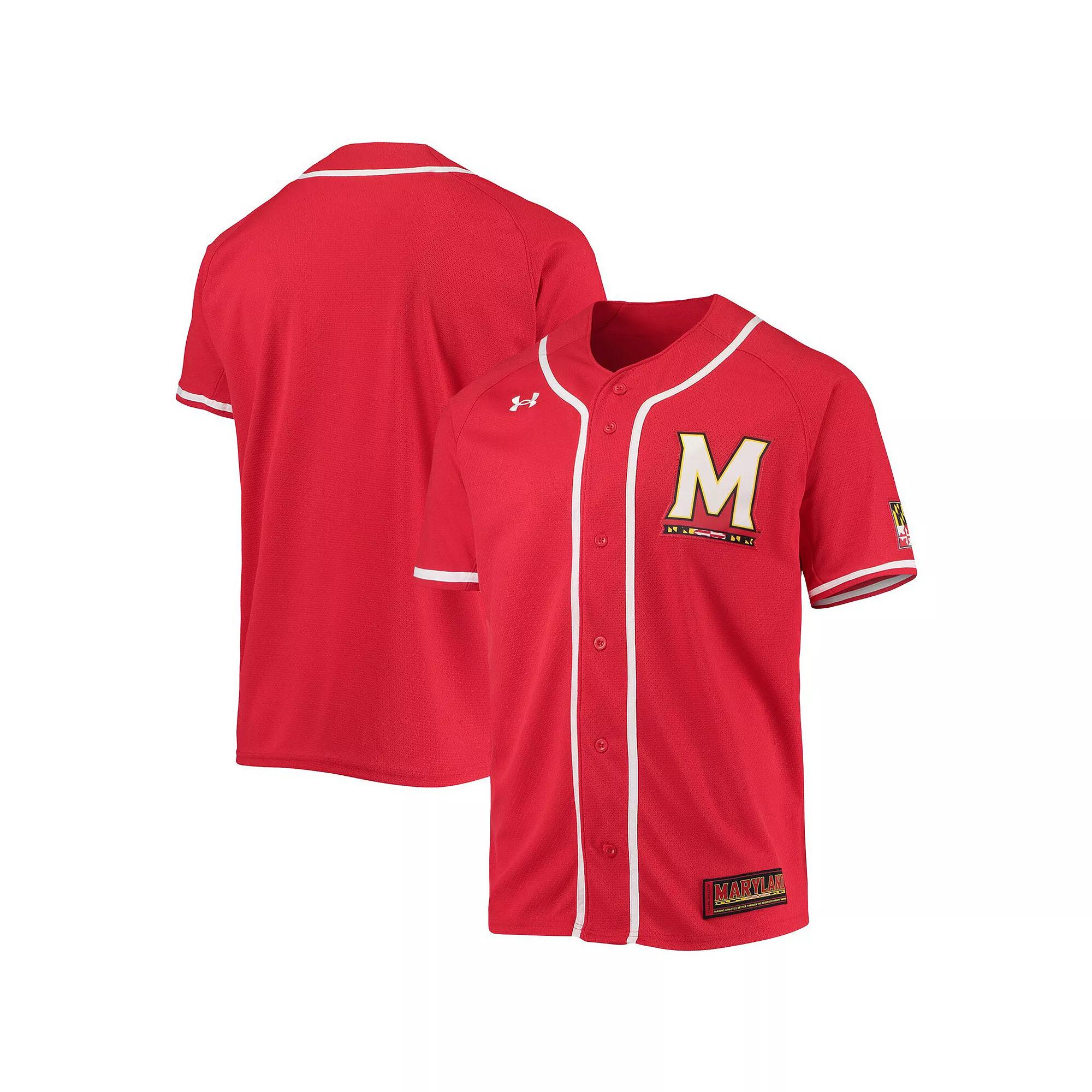 Men's Under Armour Red Maryland Terrapins Replica Baseball Jersey,  Product Image