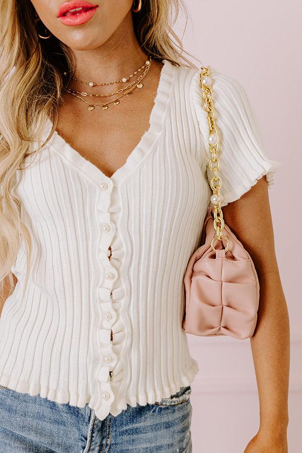 Everyday Marvelous Ribbed Top In White Product Image