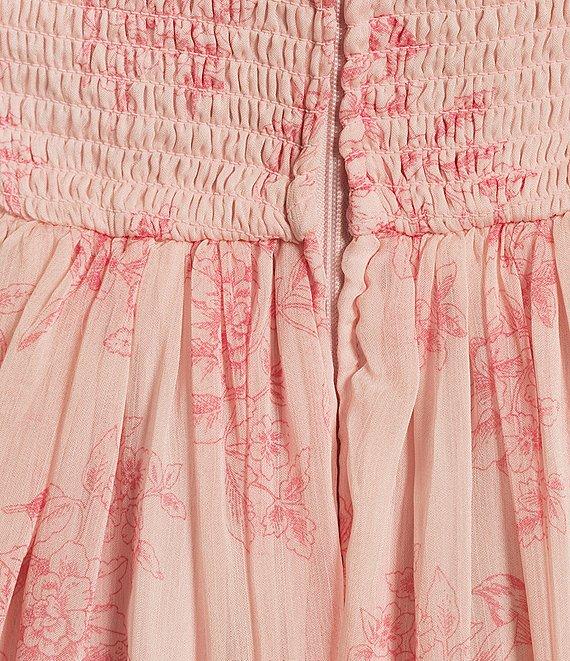 B. Darlin Wide Tie Strap Floral Printed Midi Dress Product Image