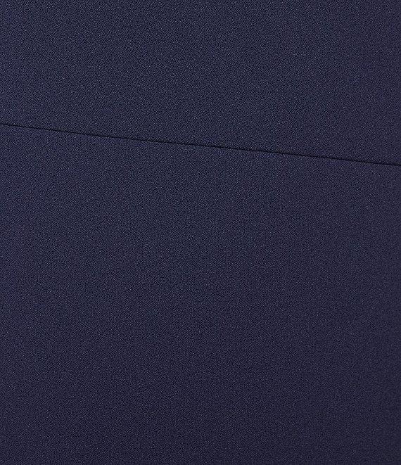 Investments Scuba Crepe Sleeveless Square Neck Faux Wrap Ruffle Sheath Midi Dress Product Image