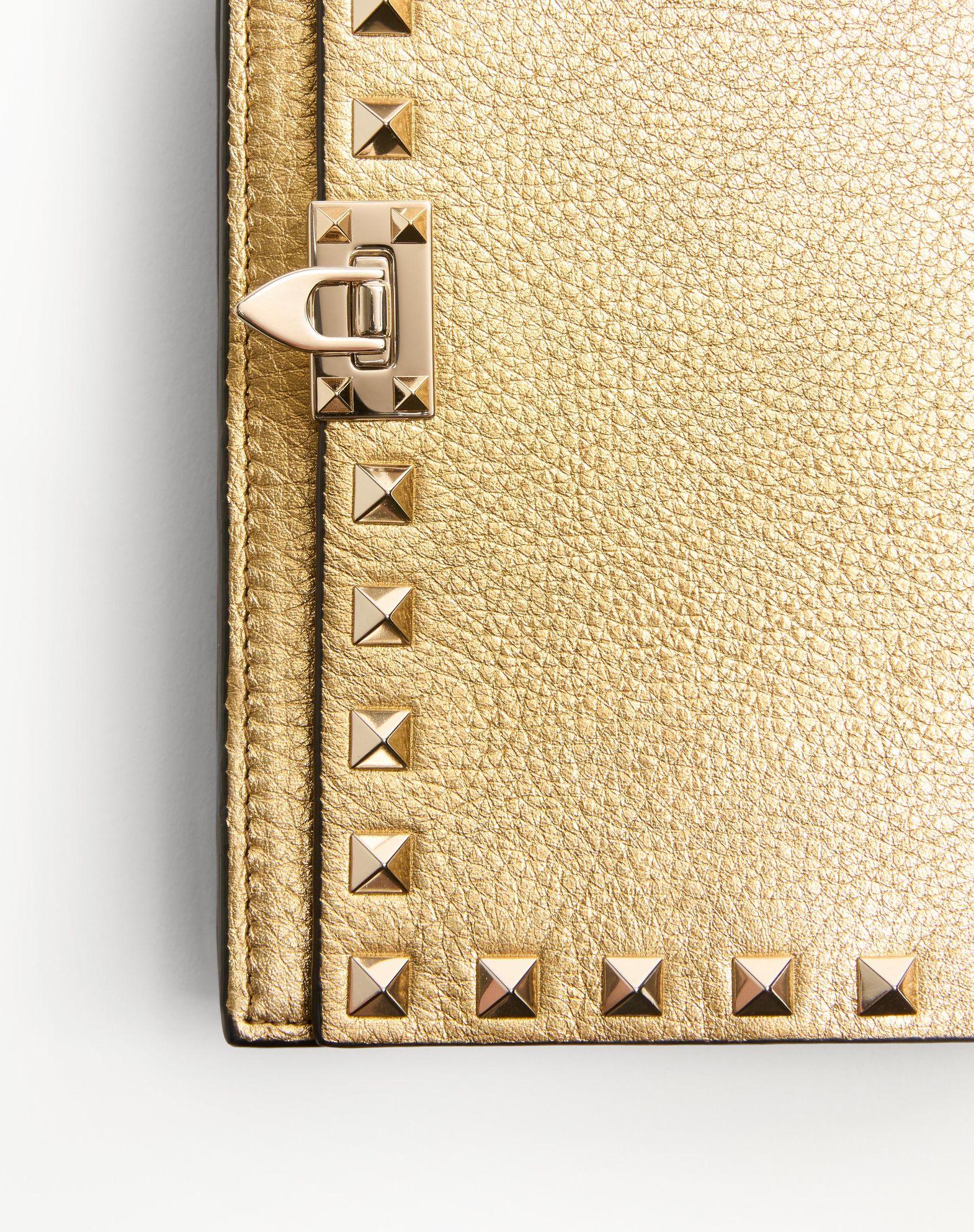 Rockstud Mini Calfskin Bag With Chain In Laminated Grainy Calfskin Product Image