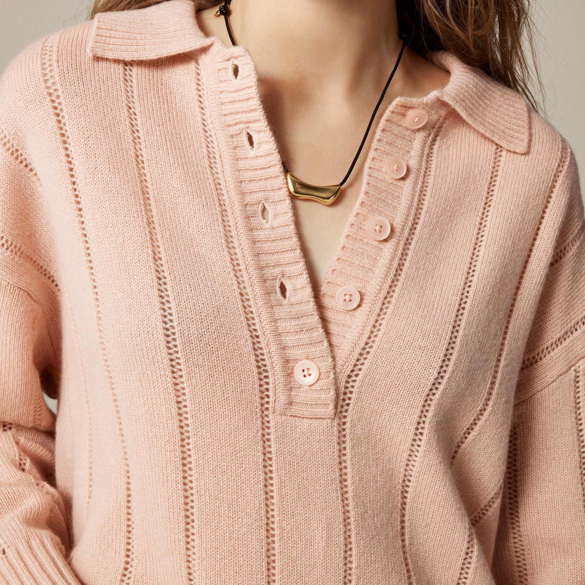 Cashmere pointelle sweater-polo Product Image