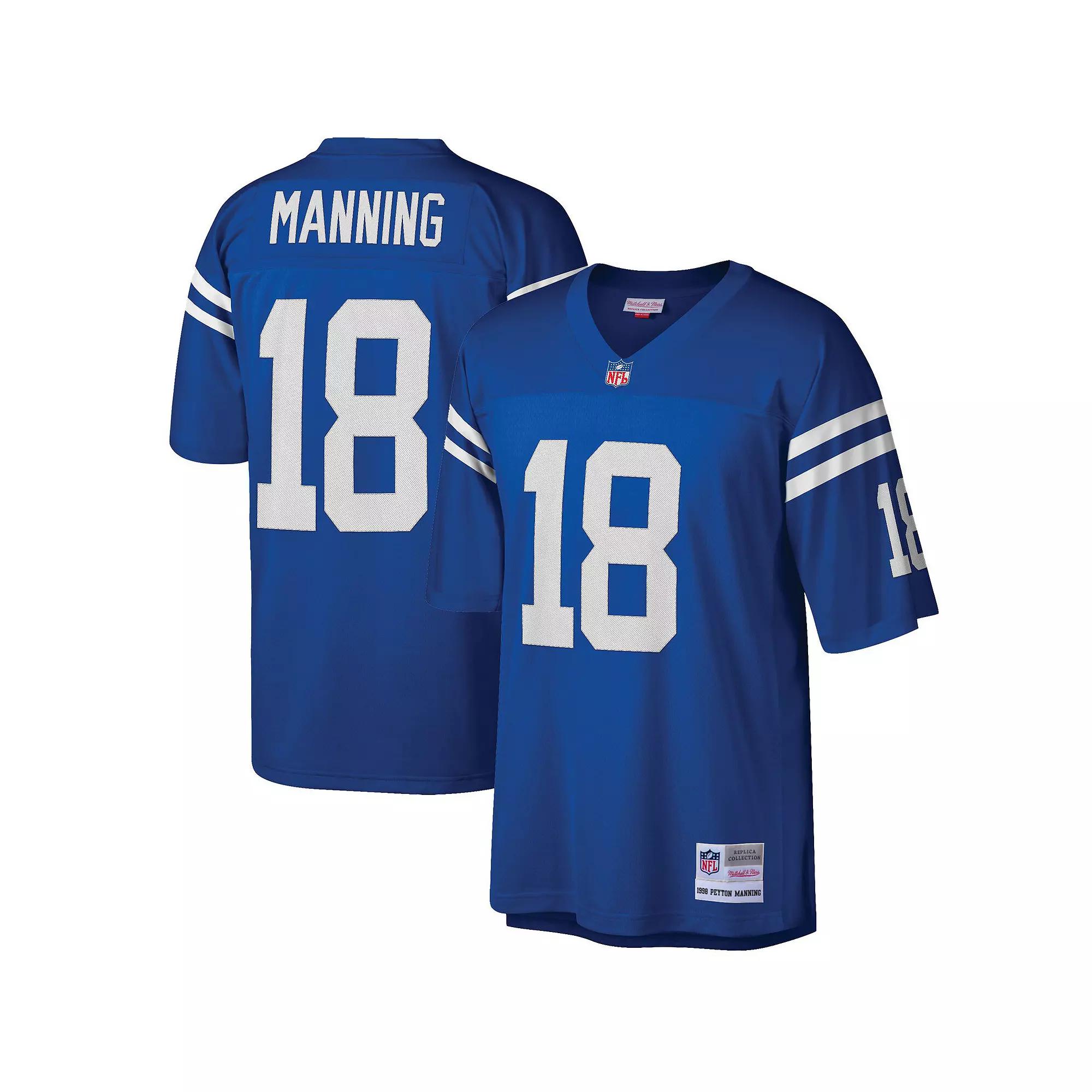 Men's Mitchell & Ness Peyton Manning Royal Indianapolis Colts Big & Tall 1998 Retired Player Replica Jersey,  Product Image
