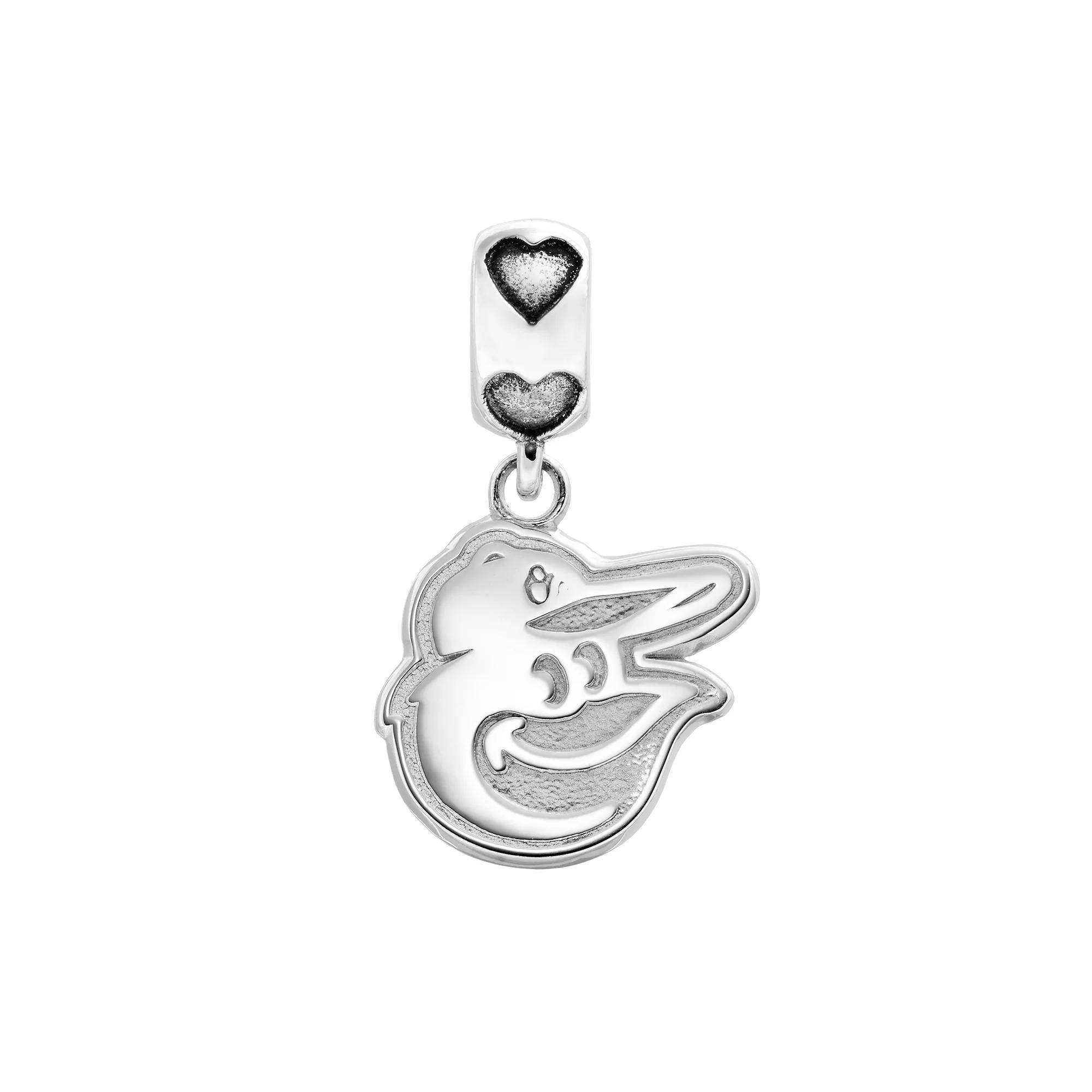 LogoArt Baltimore Orioles Sterling Silver Team Logo Charm, Women's, Grey Product Image