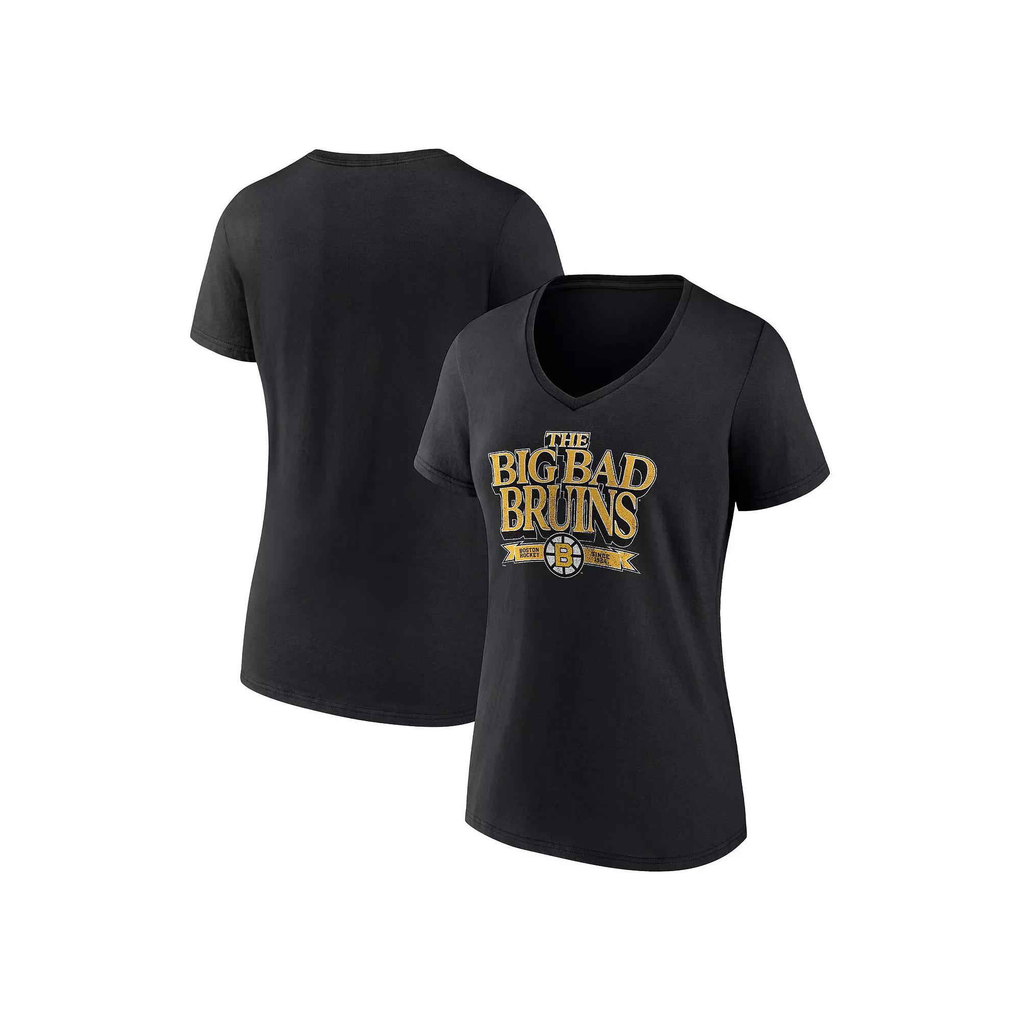 Women's Fanatics Branded Black Boston Bruins Centennial Banner T-Shirt,  Product Image
