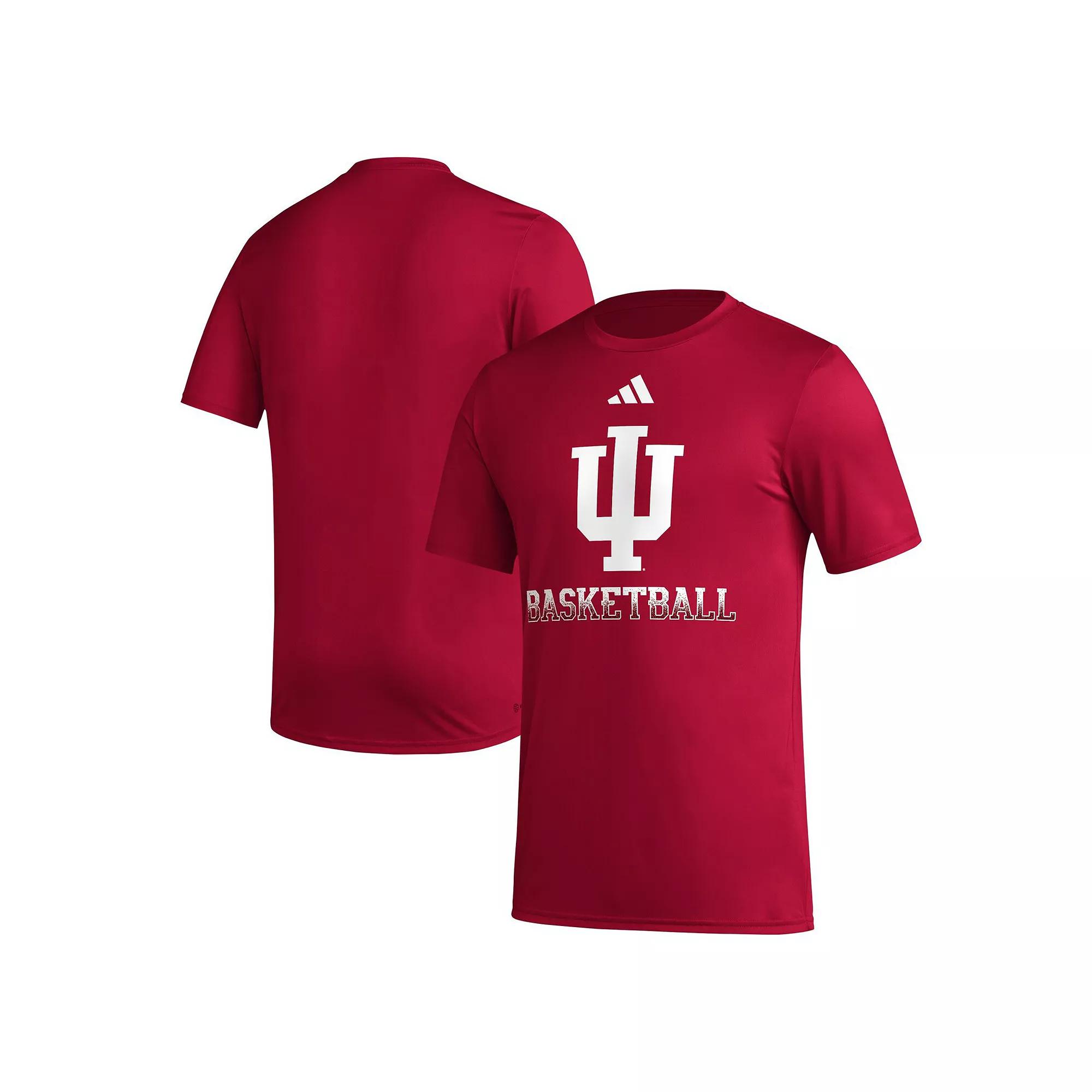 Men's adidas Crimson Indiana Hoosiers Fadeaway Basketball Pregame AEROREADY T-Shirt,  Product Image