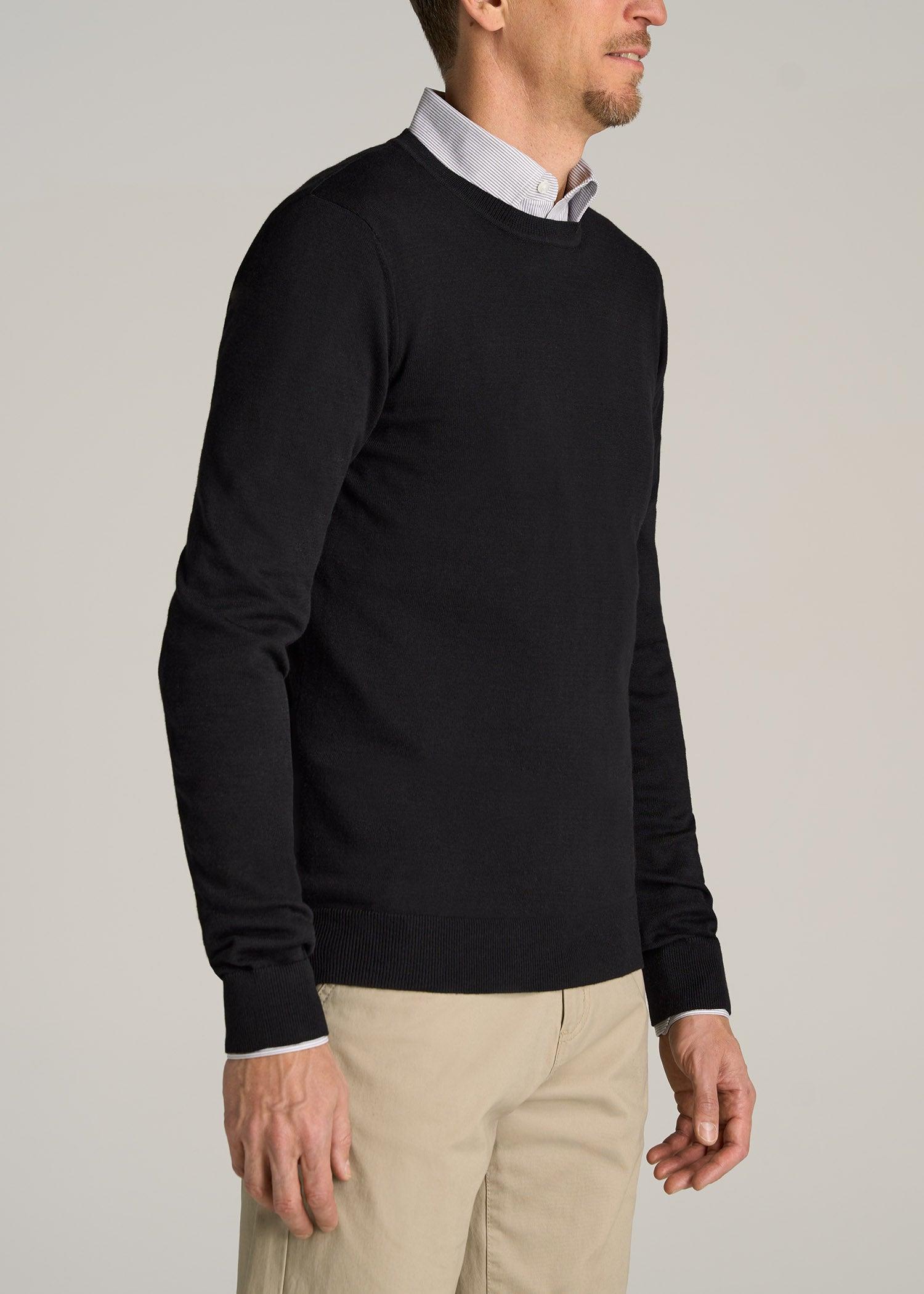 Everyday Crewneck Sweater for Tall Men in Black Male Product Image