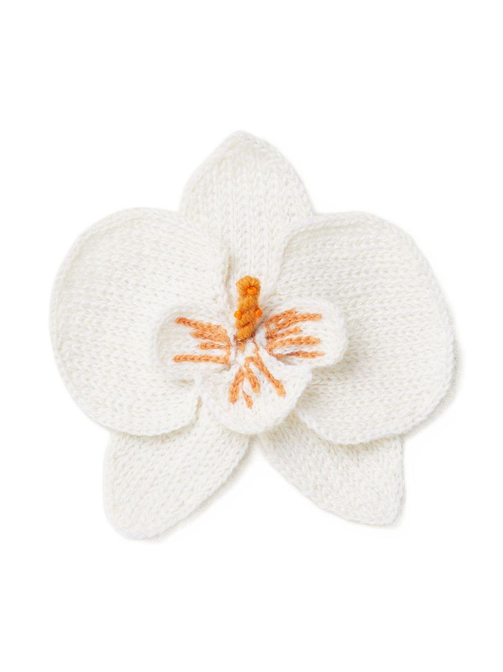 orchid embroidered brooch Product Image