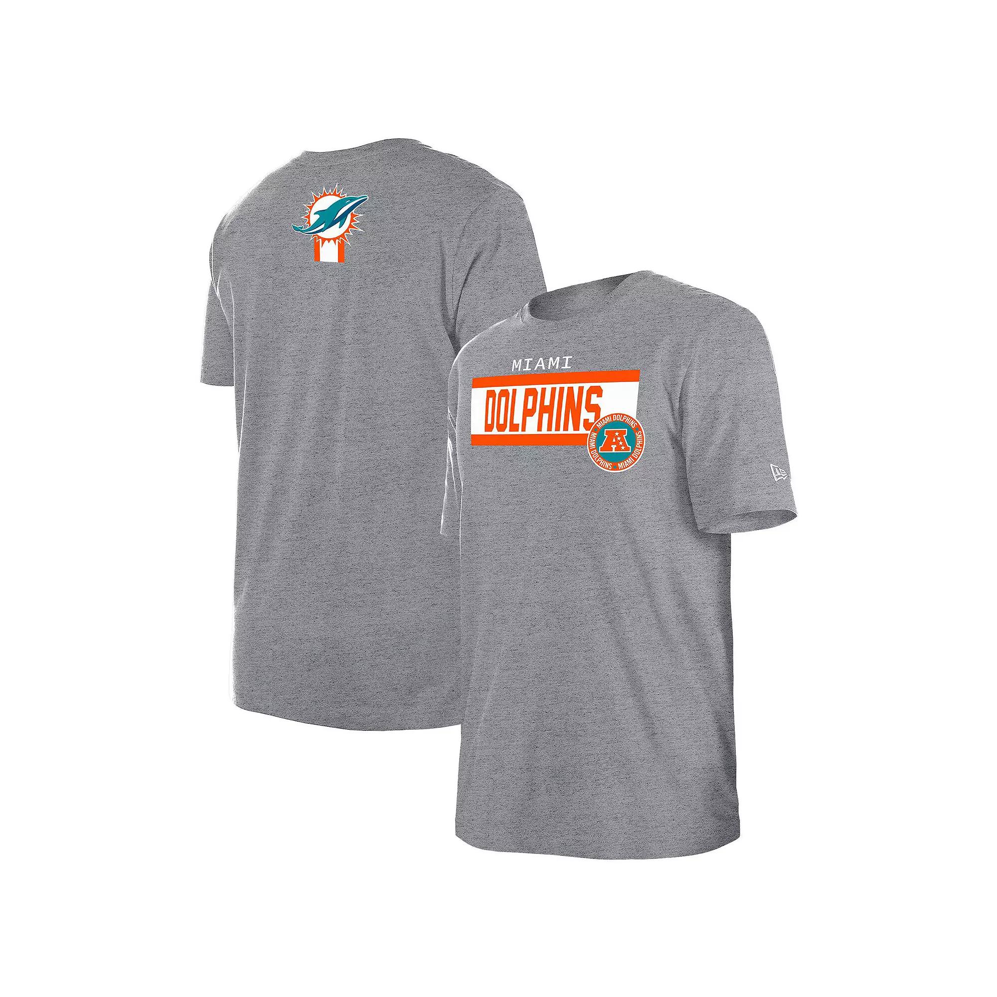 Men's New Era Grey Miami Dolphins 3rd Down Domestic T-Shirt,  Product Image