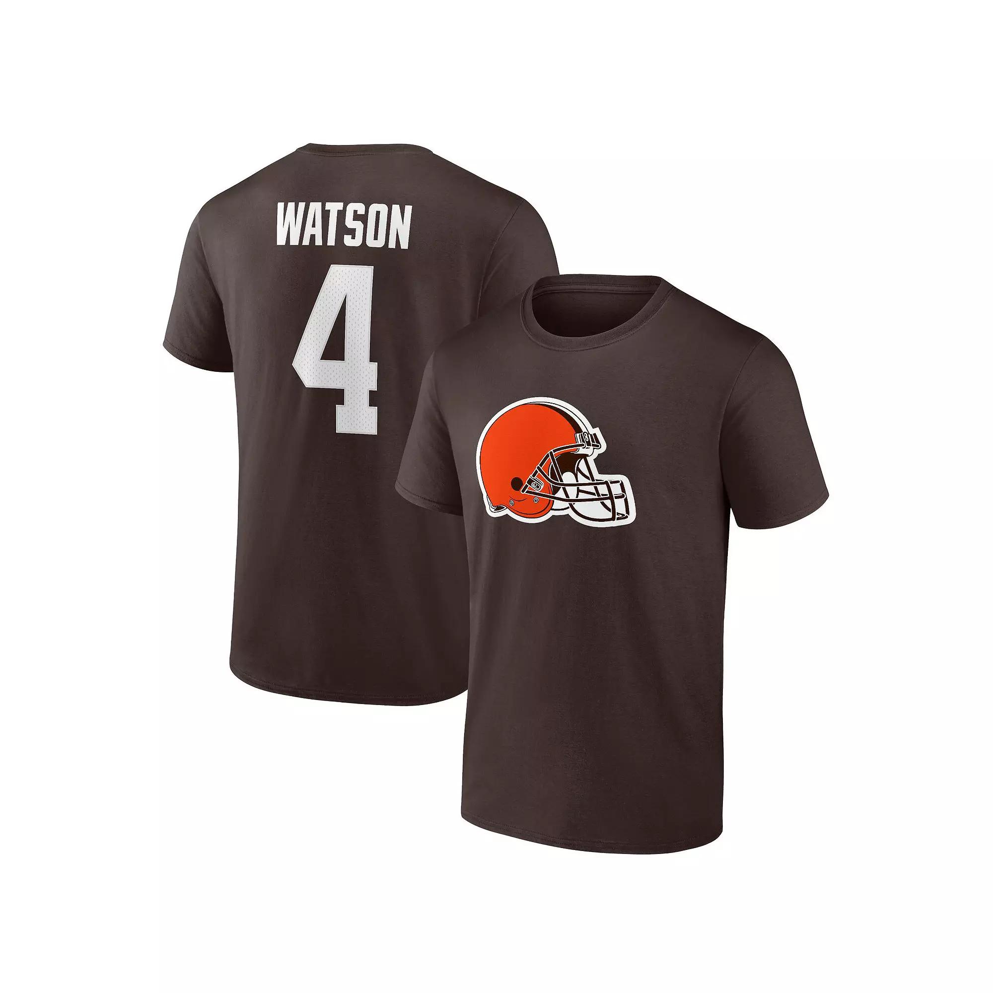 Men's Fanatics Branded Deshaun Watson Brown Cleveland Browns Player Icon Name & Number T-Shirt,  Product Image