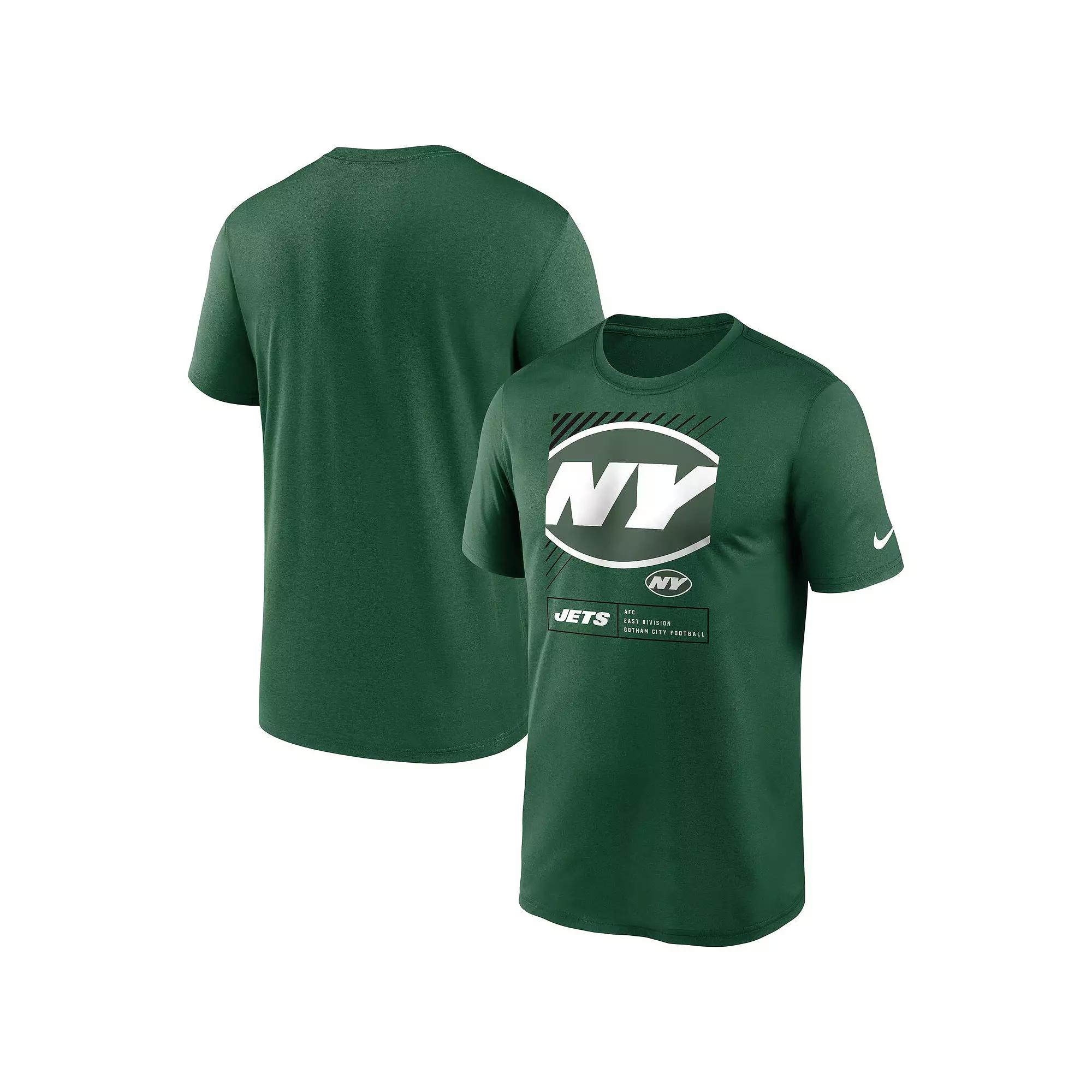 Men's Nike Green New York Jets Legend Yard Lines Performance T-Shirt, Size: Medium Product Image