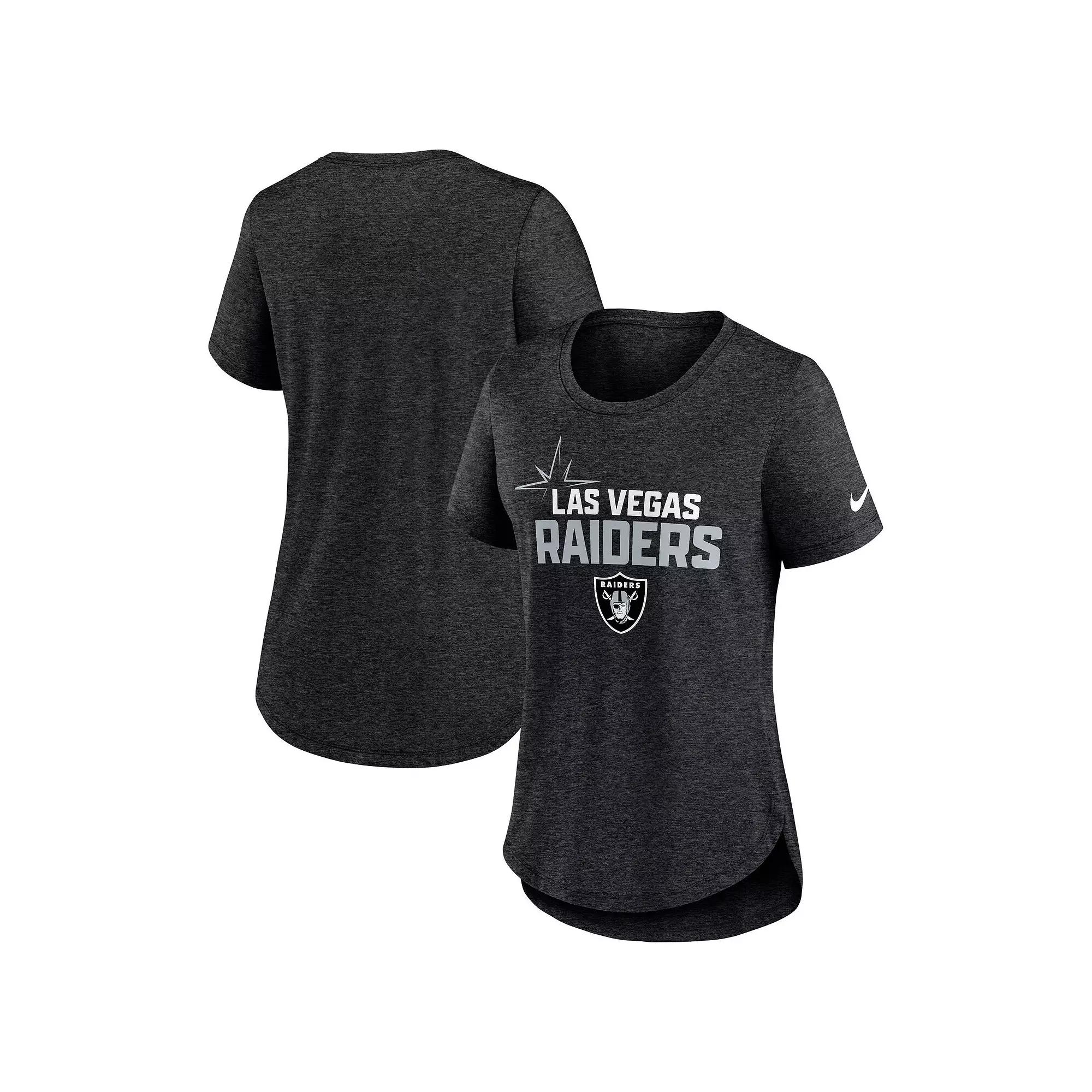 Women's Nike Heather Black Las Vegas Raiders Local Fashion Tri-Blend T-Shirt,  Product Image