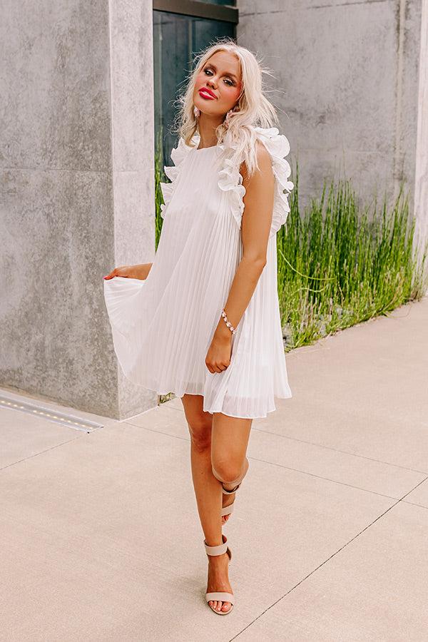Honeysuckle Dreams Pleated Dress In White Product Image