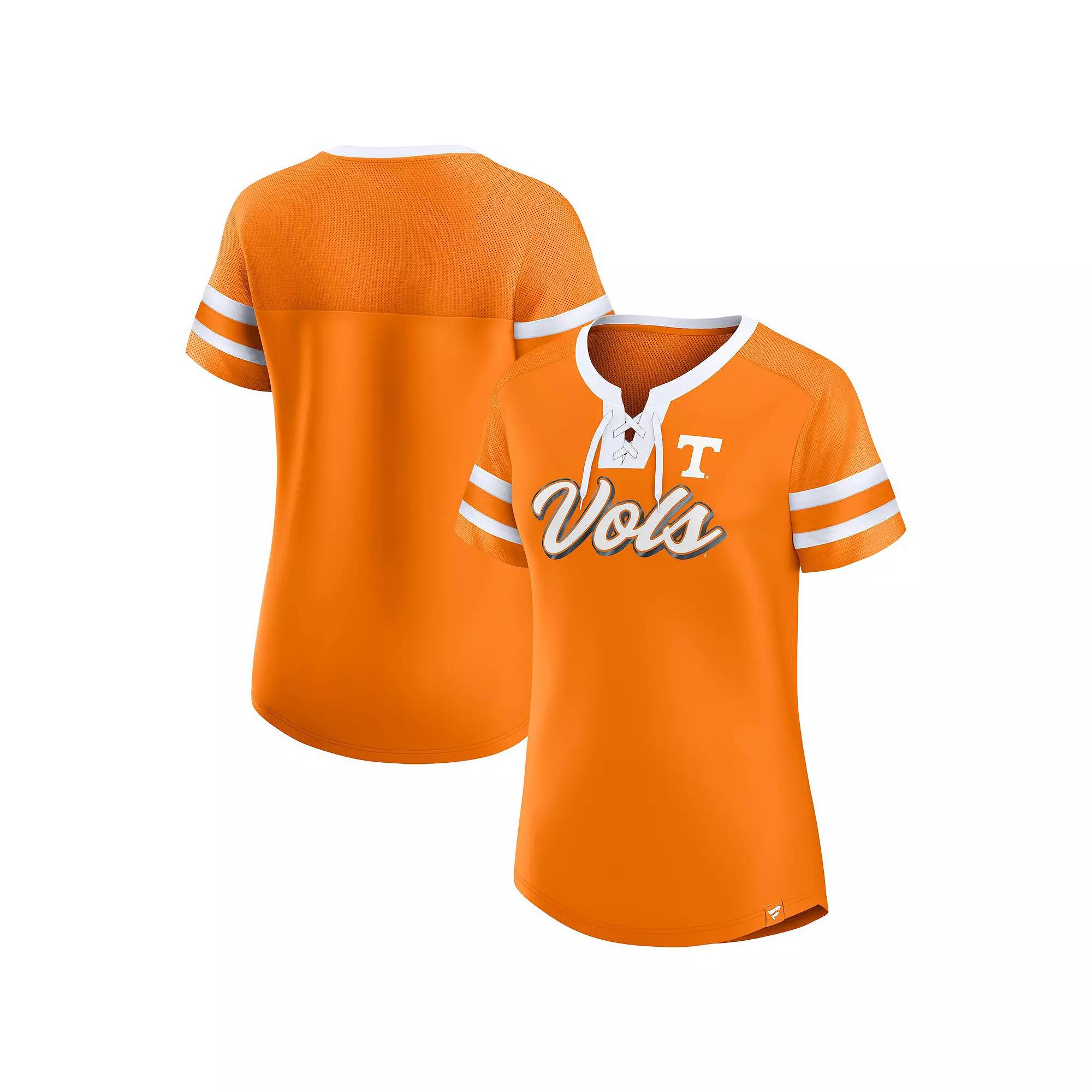 Women's Fanatics Tennessee Orange Tennessee Volunteers Iconic Athena Lace-Up T-Shirt,  Product Image