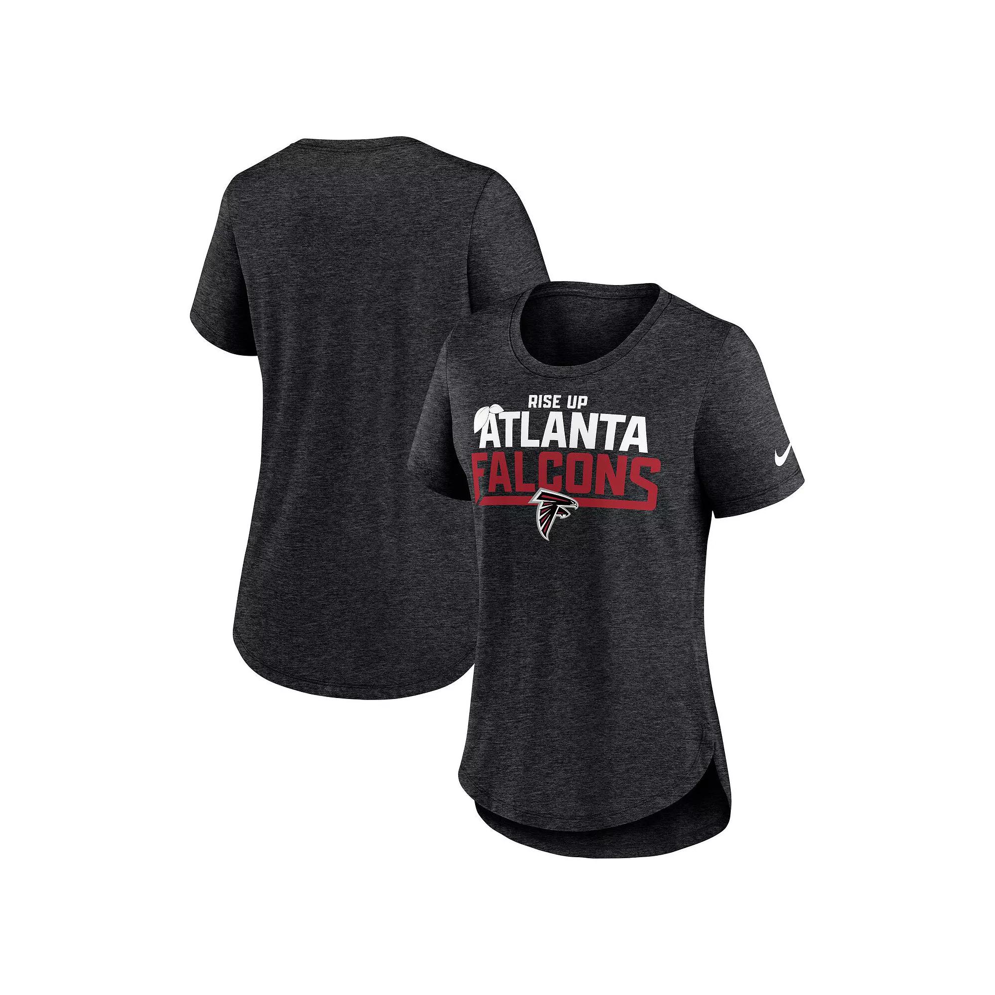 Women's Nike Heather Black Atlanta Falcons Local Fashion Tri-Blend T-Shirt, Size: XS, Charco Product Image