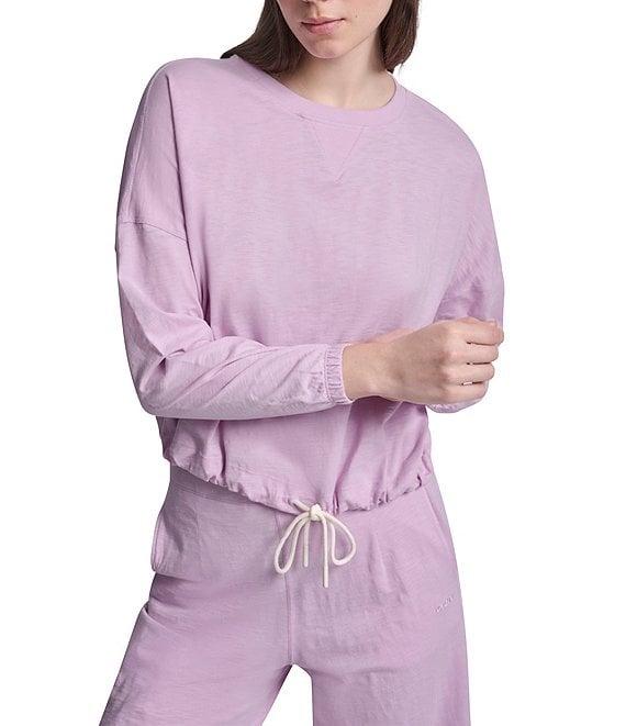 DKNY Sport by Donna Karan Coordinating Slub Knit Jersey Crew Neck Long Sleeve Pullover Product Image