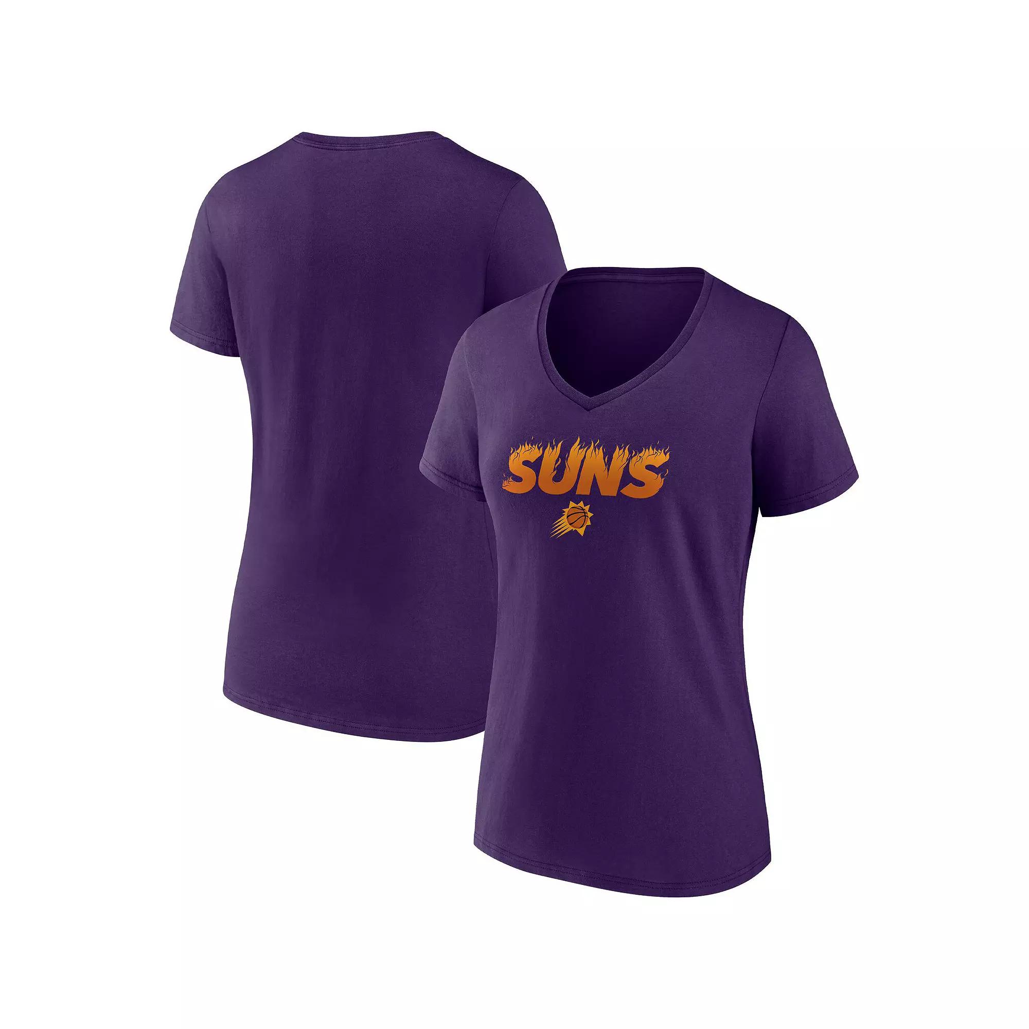 Women's Fanatics Branded Purple Phoenix Suns Hometown Collection On Fire V-Neck T-Shirt,  Product Image