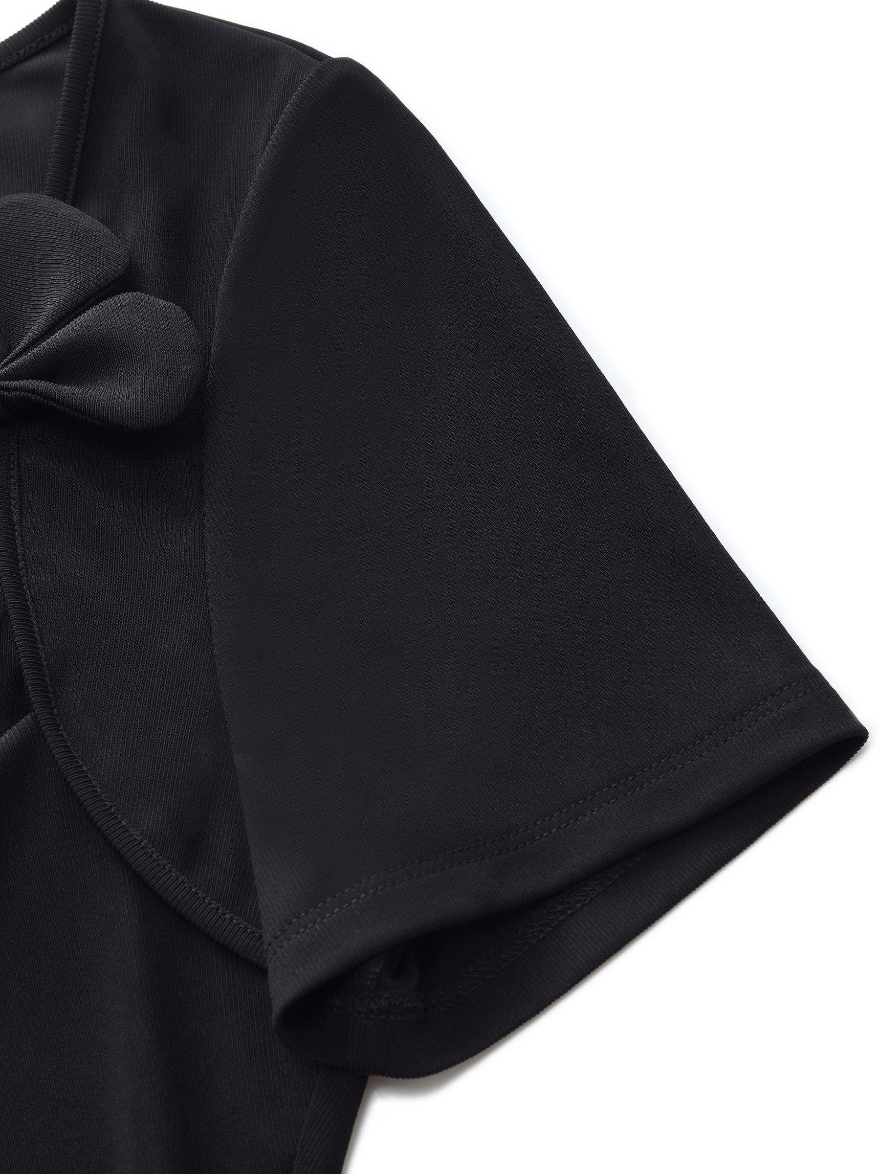 Acetate Blend Asymmetric Neckline Women T-Shirt Product Image