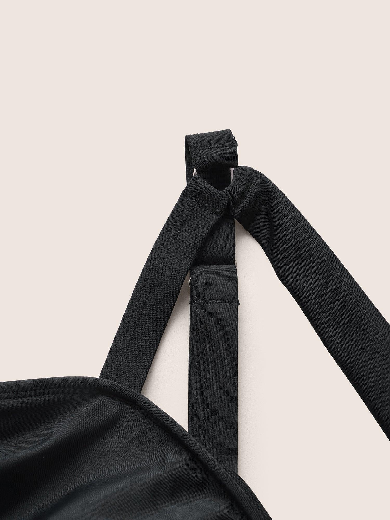 Stereo Flower Asymmetrical Ruched One Piece Swimsuit Female Product Image