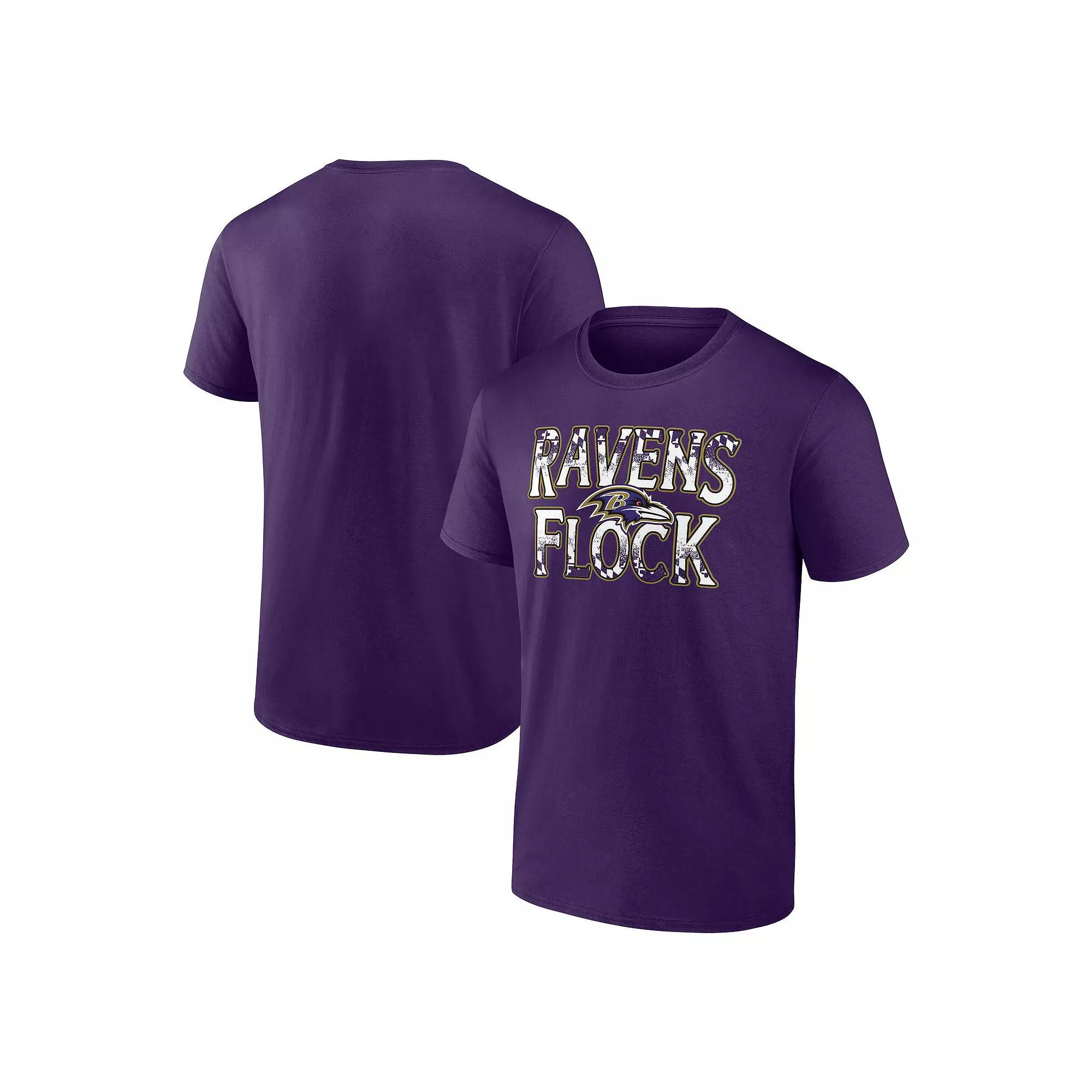 Men's Fanatics Purple Baltimore Ravens Ravens Flock T-Shirt,  Product Image