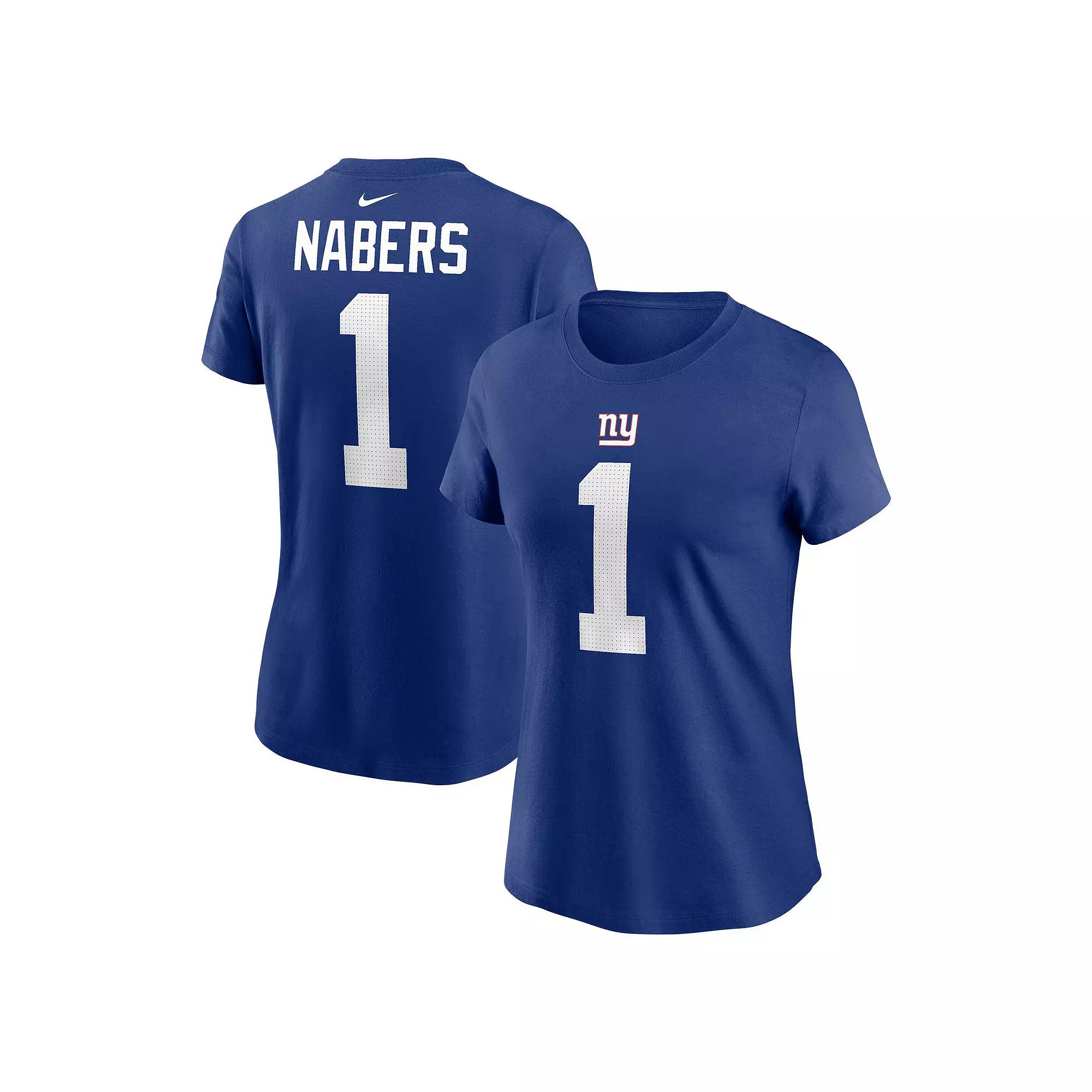 Women's Nike Malik Nabers Royal New York Giants Name & Number T-Shirt,  Product Image