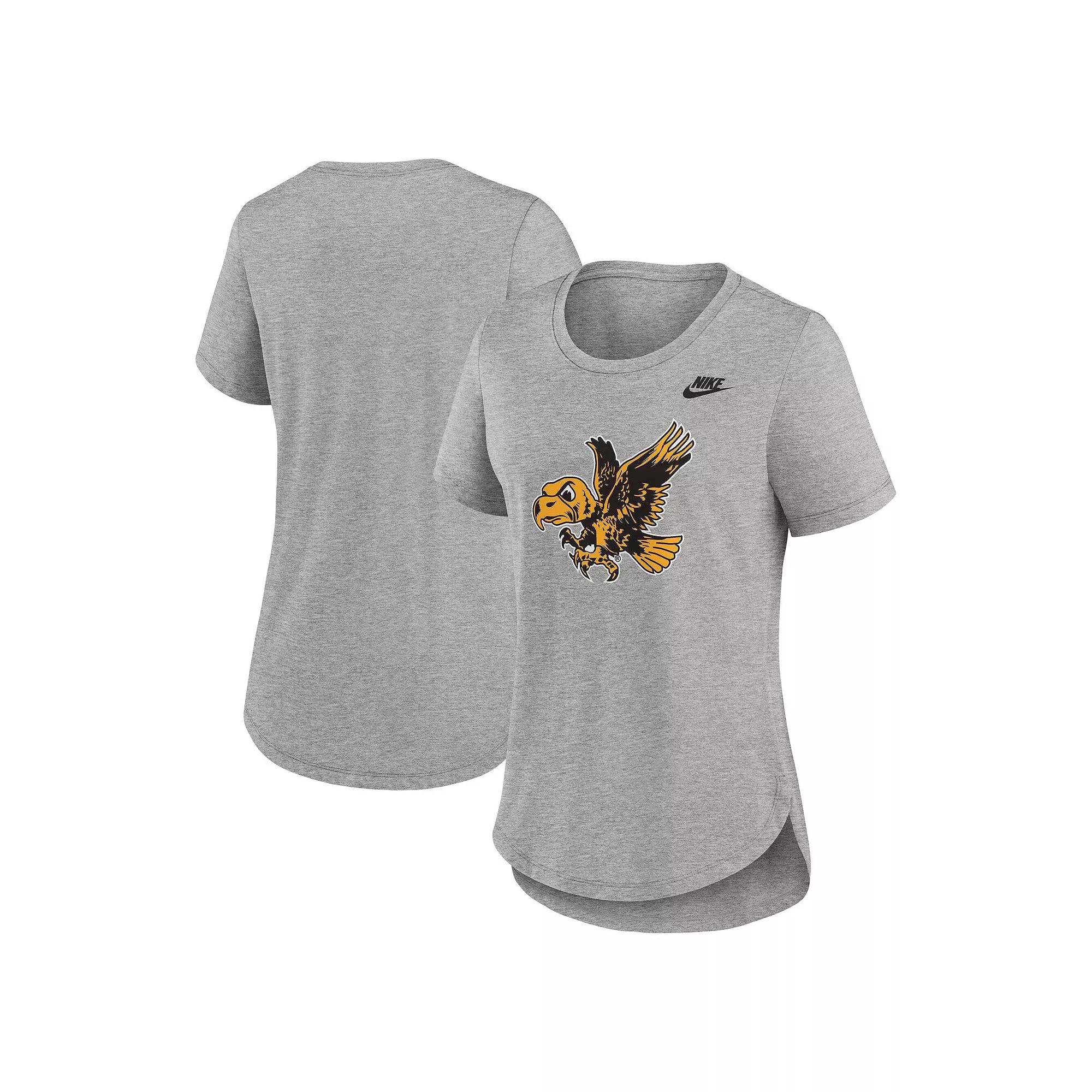 Women's Nike Heather Gray Iowa Hawkeyes Legacy Tri-Blend T-Shirt, Size: Large, Grey Product Image